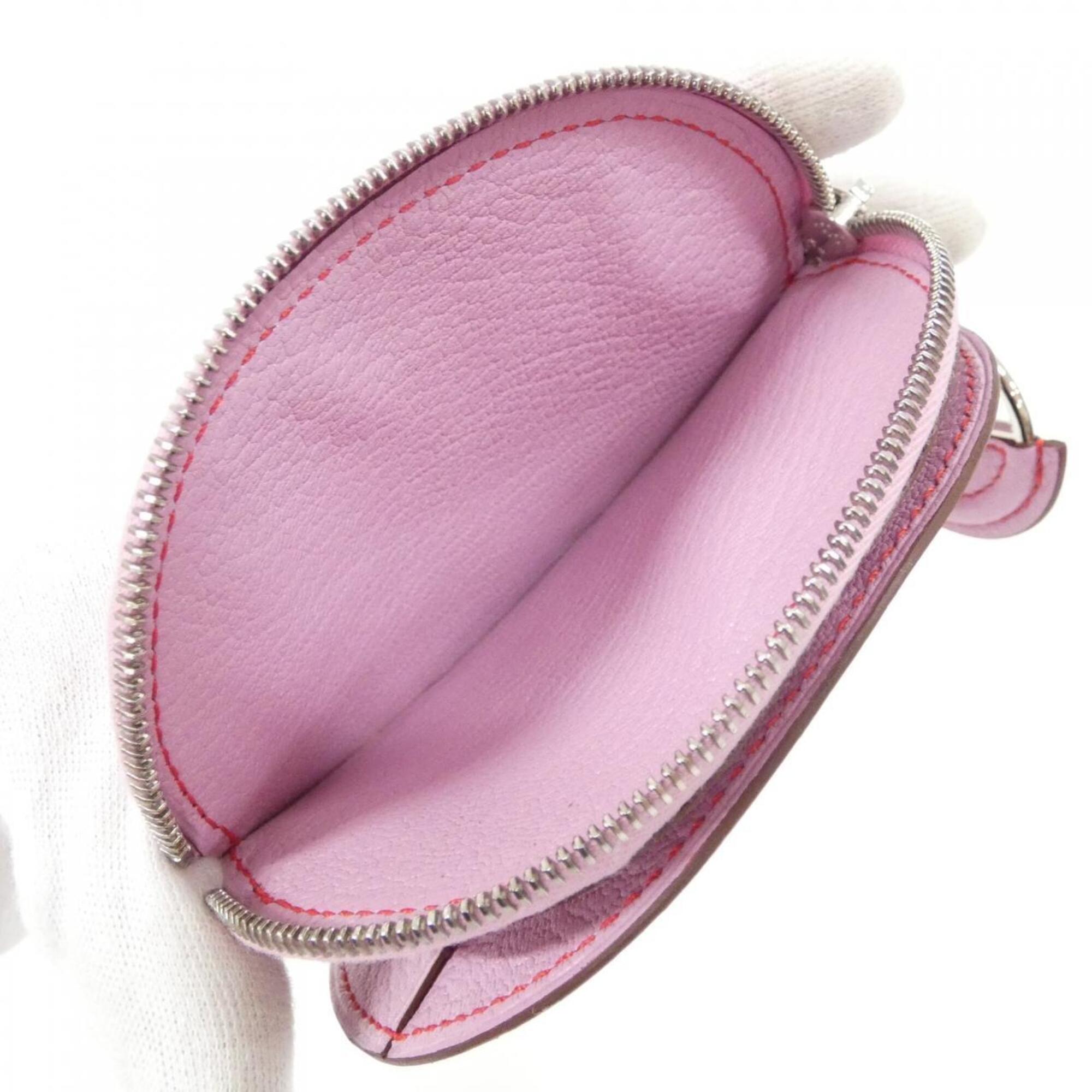 Hermes Pink Chevre Leather Coin Purse/Coin Case (Pre-Owned)
