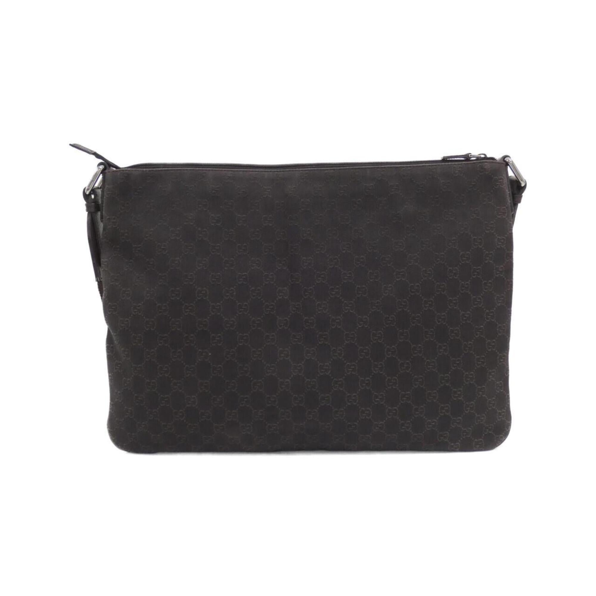 Gucci Dark Brown Denim Shoulder Bag (Pre-Owned)