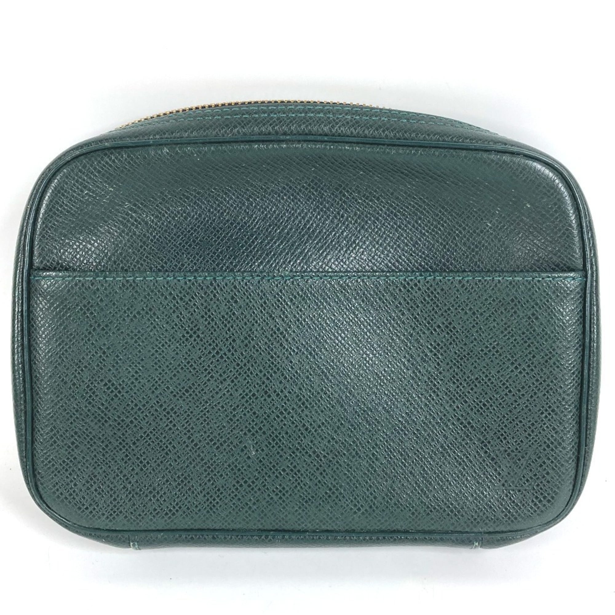 Louis Vuitton Taiga Episea Green Taiga Leather Clutch Bag Pouch (Pre-Owned)