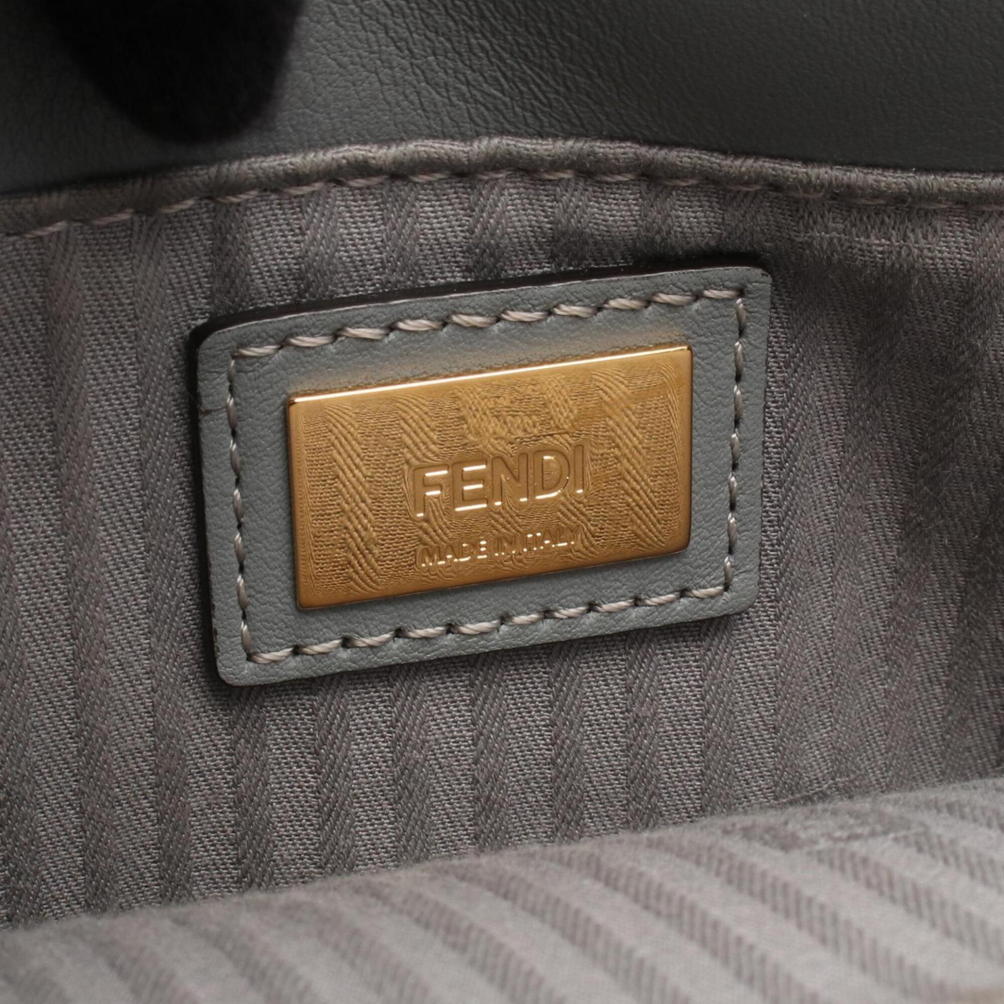 Fendi Gray Leather Handbag (Pre-Owned)