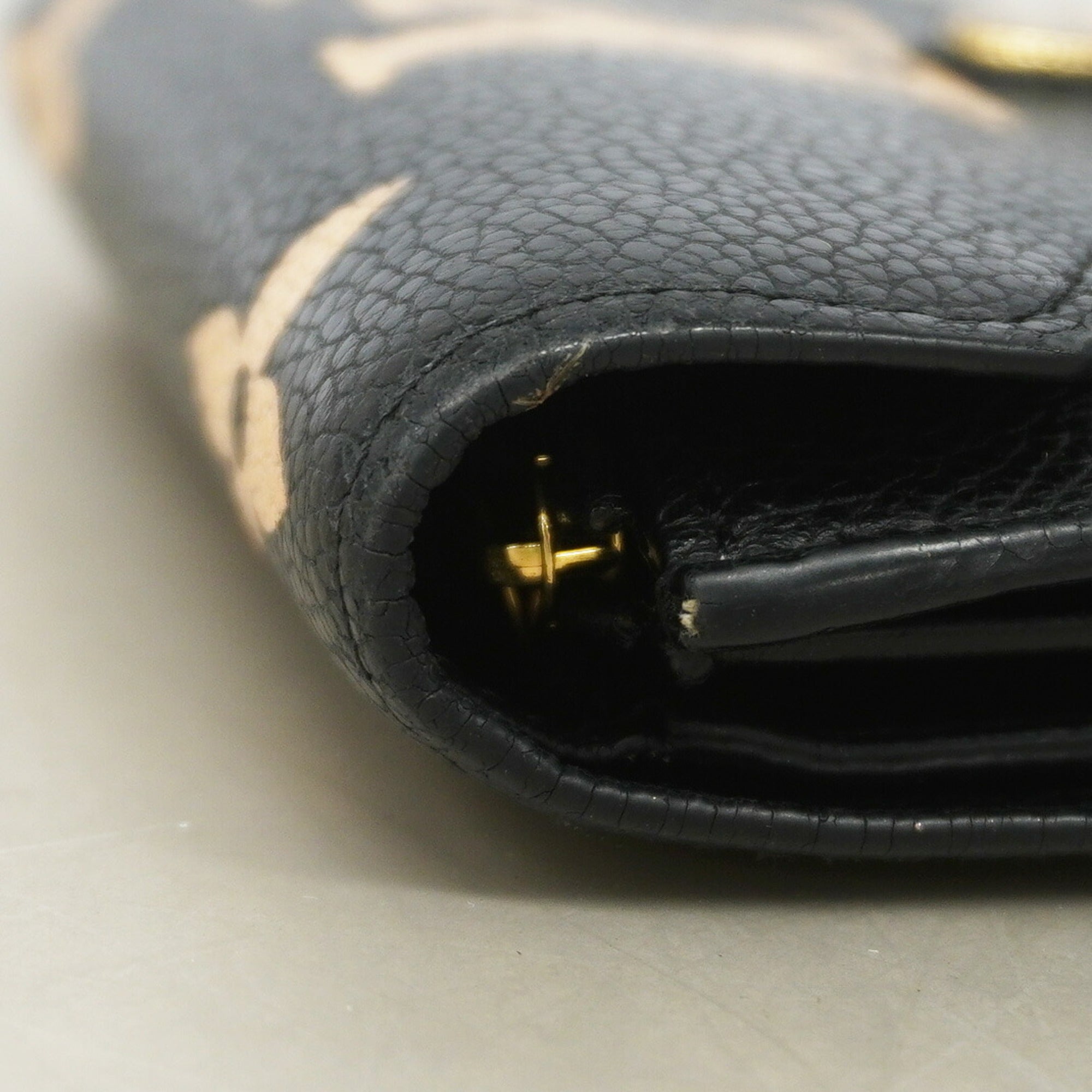 Louis Vuitton Beige Black Wallet (Tri-Fold) (Pre-Owned)