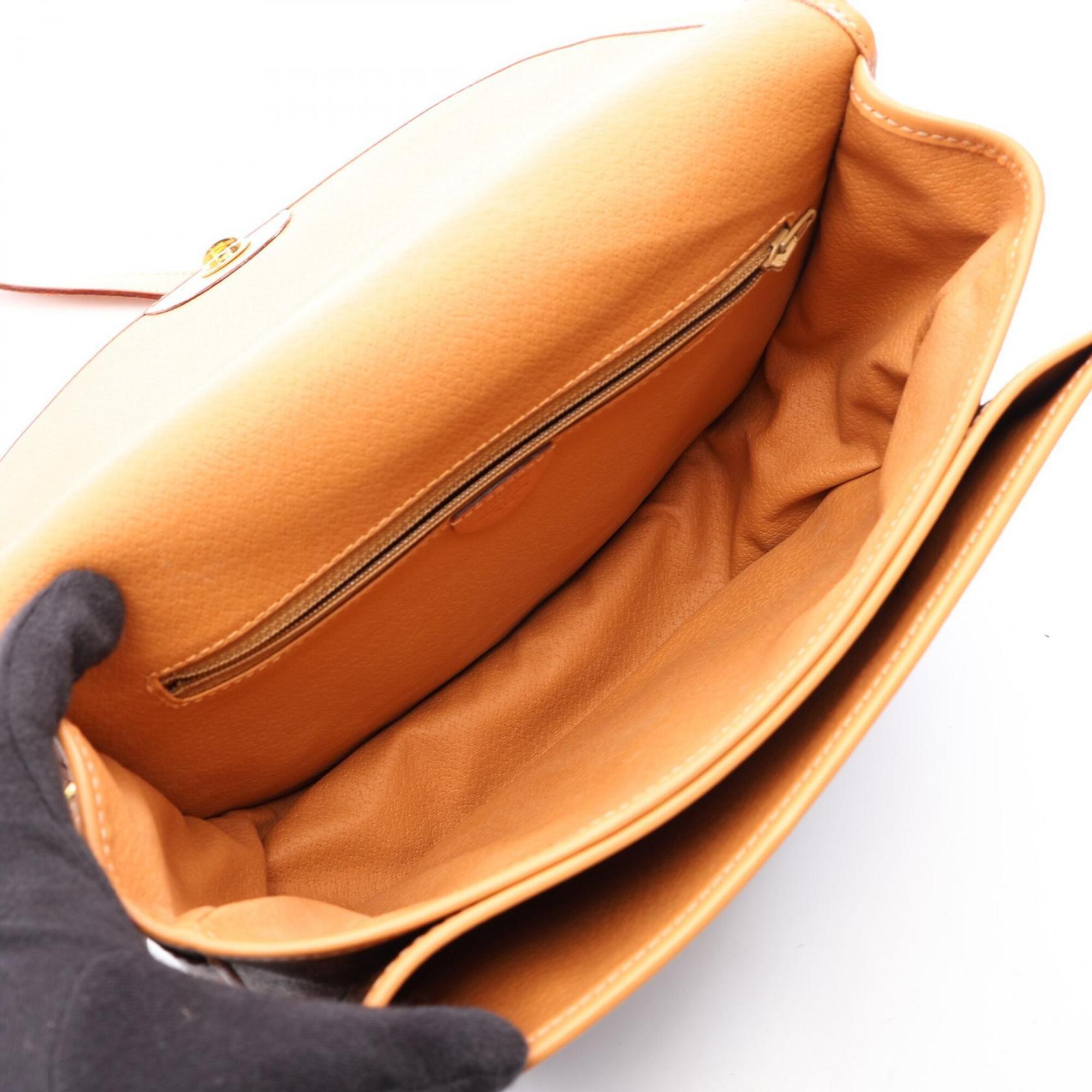 Celine Brown Coated Canvas Leather Handbag Shoulder Bag (Pre-Owned)