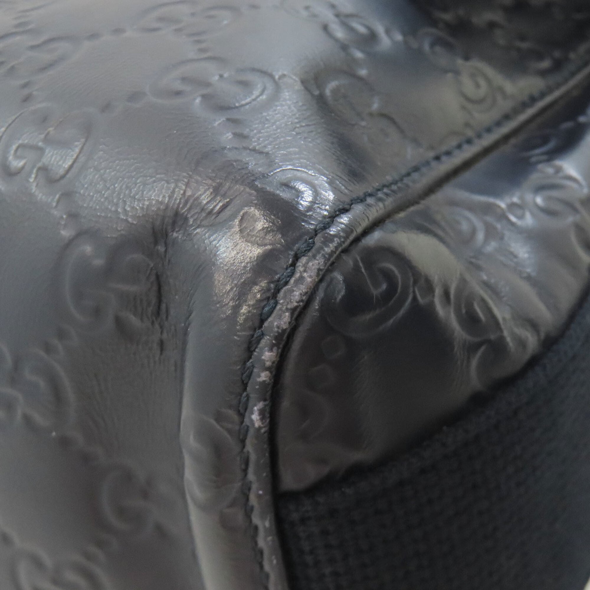 Gucci Dark Navy Leather Shoulder Bag (Pre-Owned)