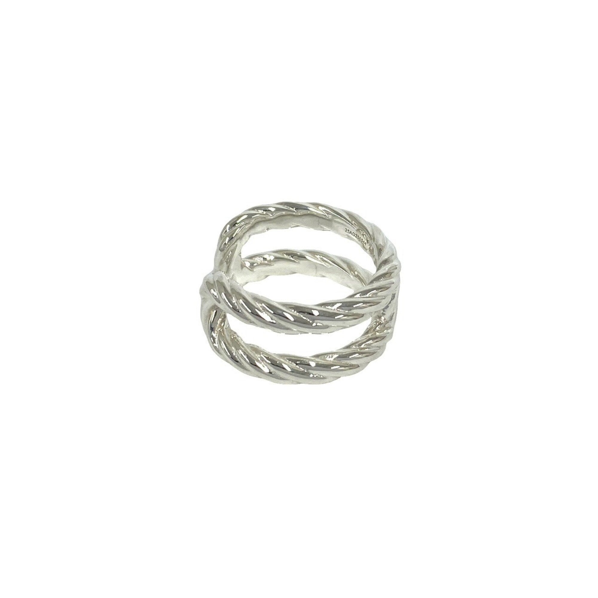 Hermes Silver Silver 925 Band Ring (Pre-Owned)
