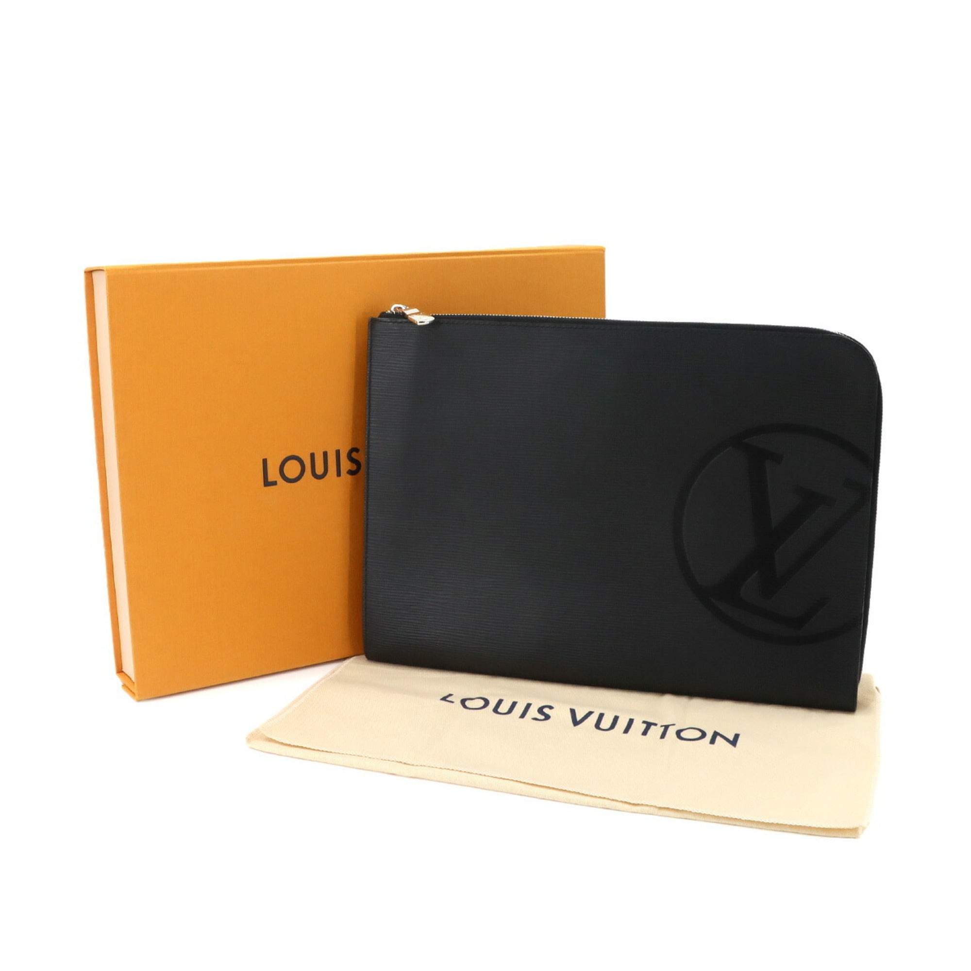 Louis Vuitton Noir Epi Leather Clutch Bag Pochette (Pre-Owned)