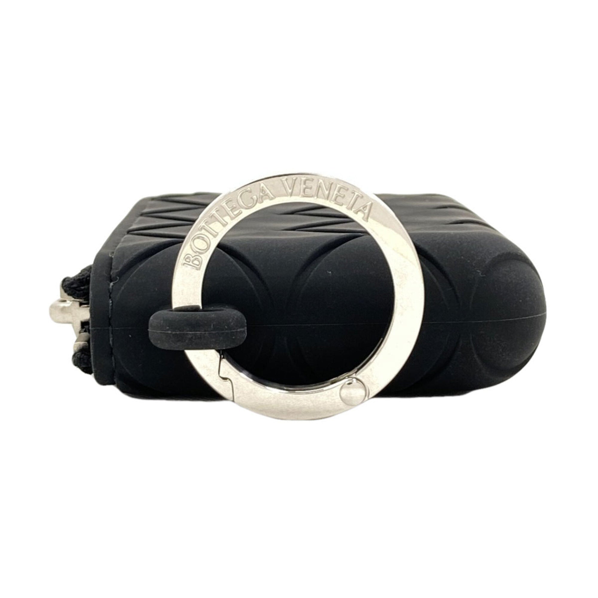 Bottega Veneta Intrecciato Black Rubber Coin Purse/Coin Case (Pre-Owned)