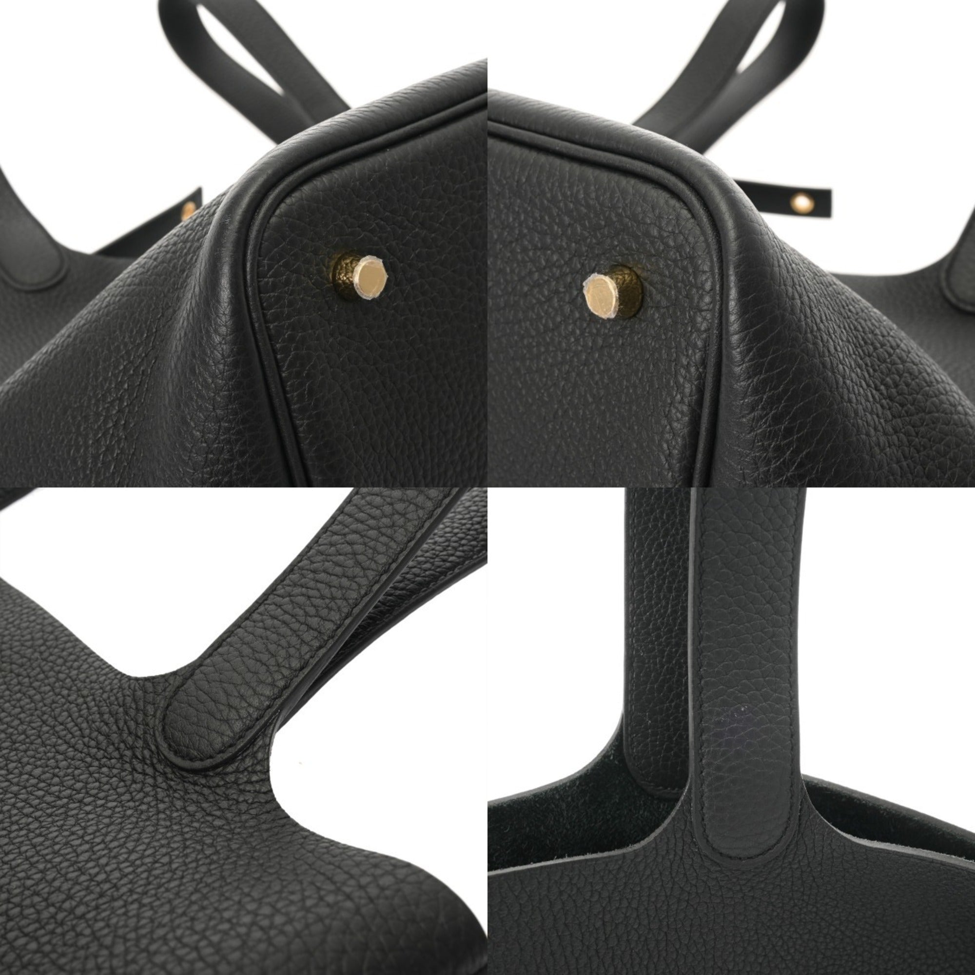 Hermes Black Taurillon Clemence Leather Handbag (Pre-Owned)