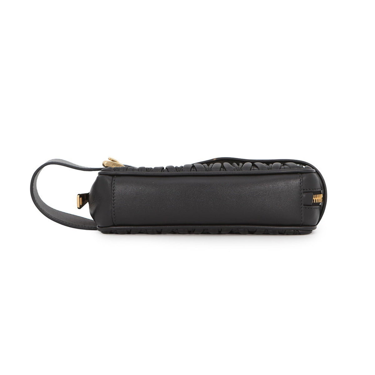 Miu Miu Matelasse Black Leather Clutch Bag Handbag (Pre-Owned)