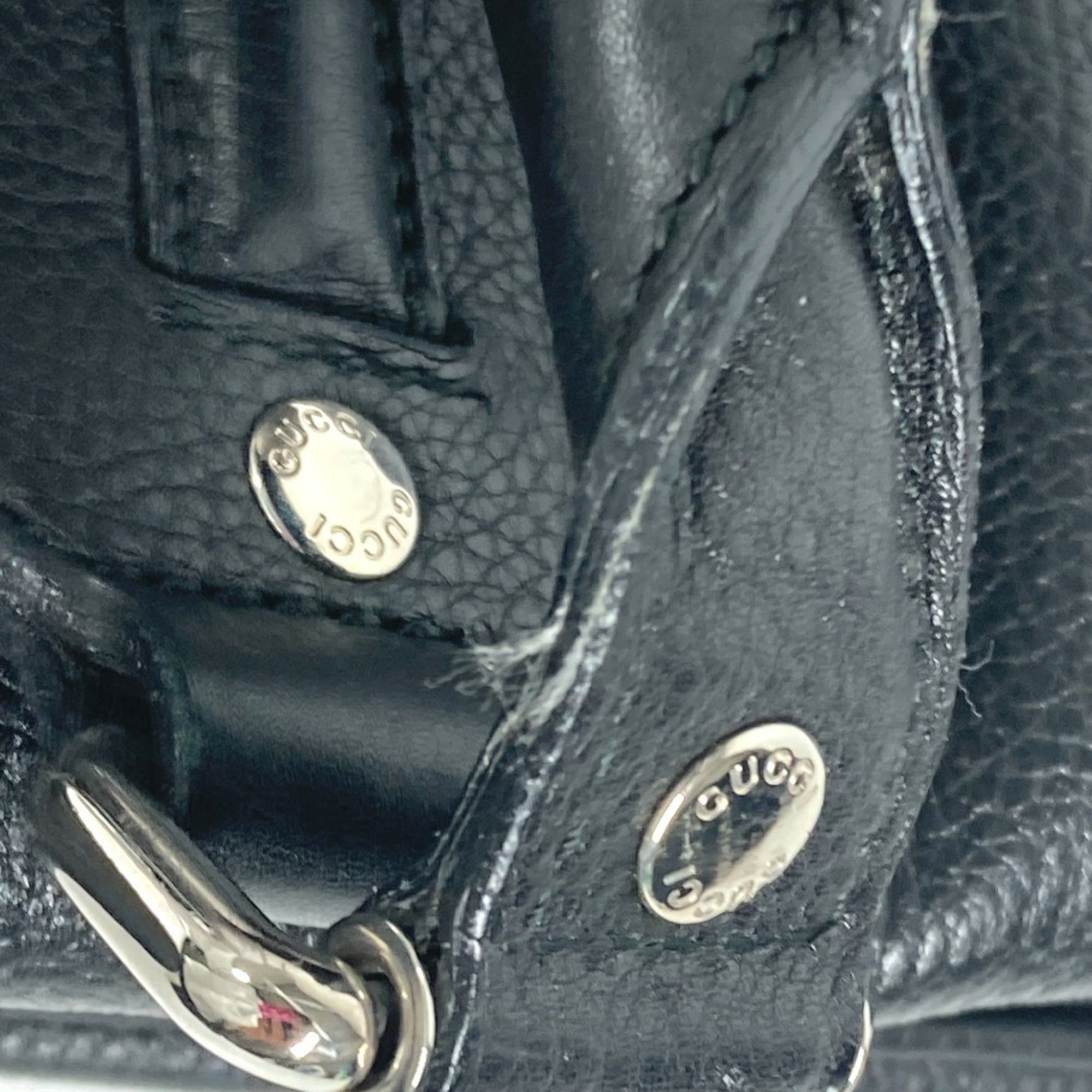 Gucci Black Leather Handbag Shoulder Bag (Pre-Owned)