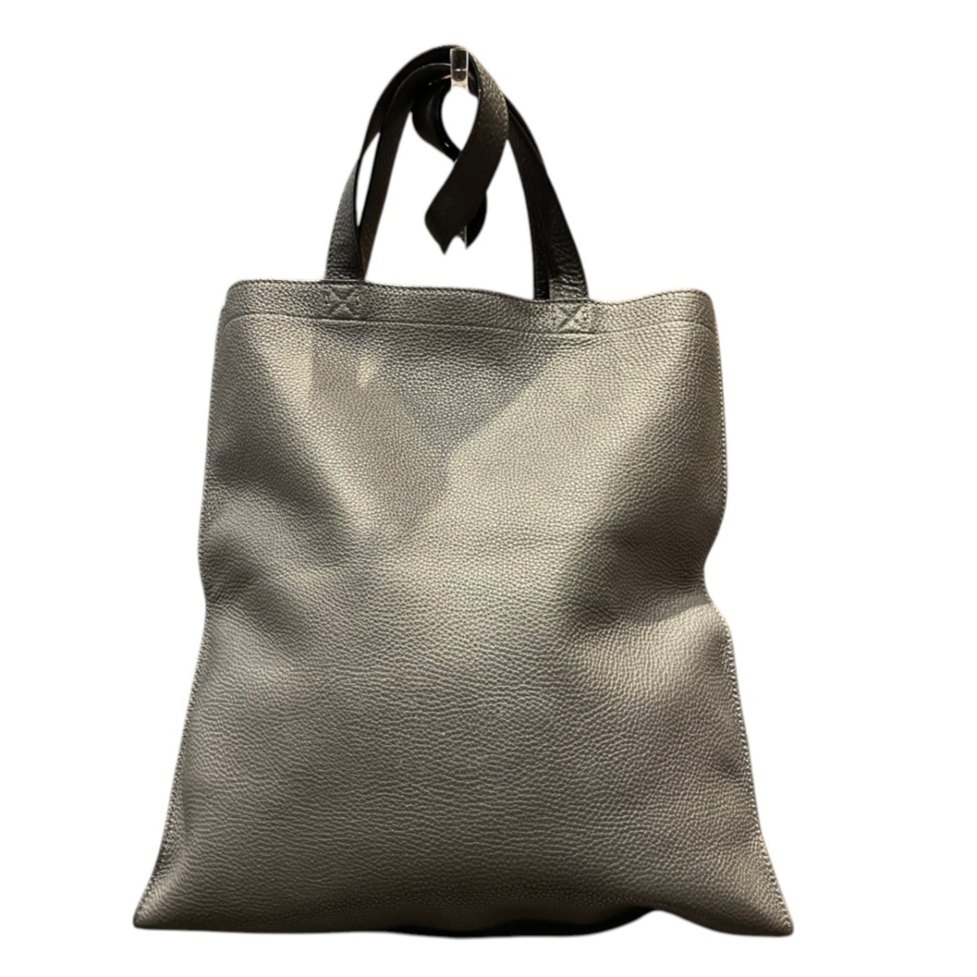 Fendi Gray Leather Suede Tote Bag (Pre-Owned)