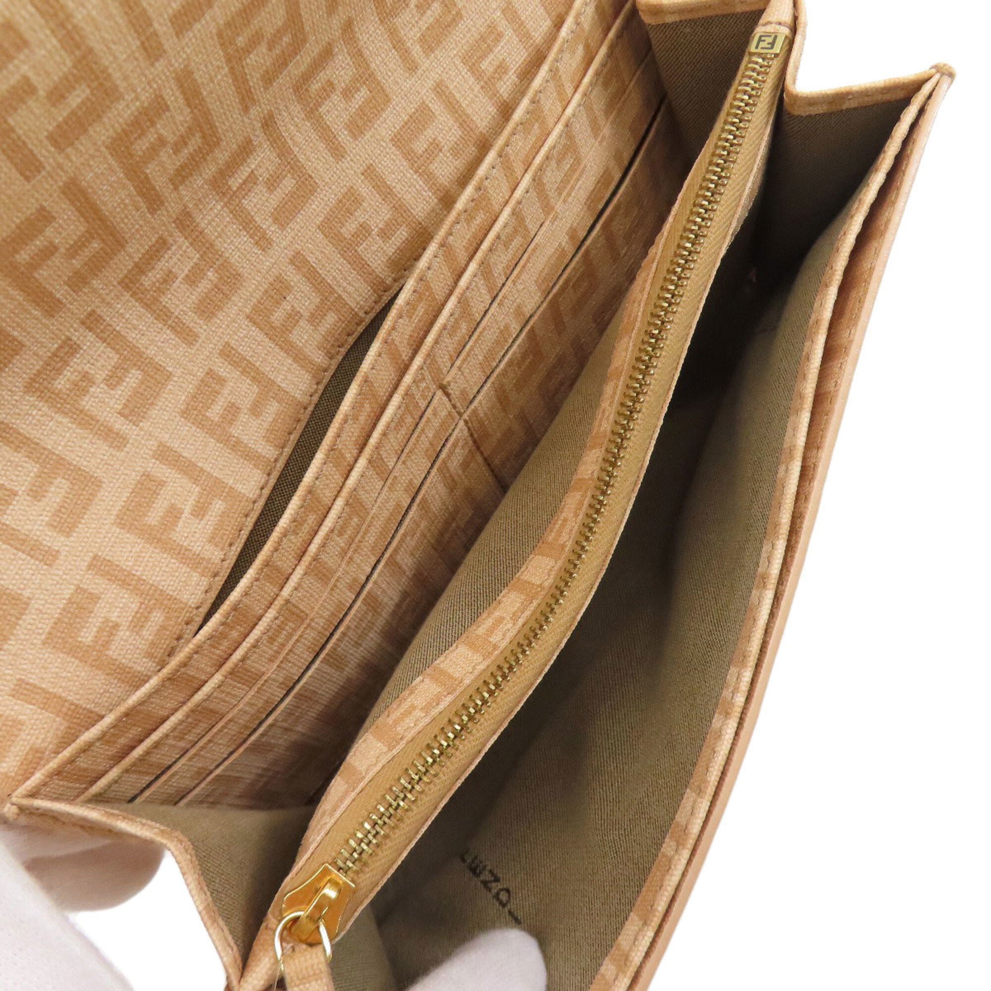 Fendi Zucchino Beige Zucchino Long Wallet (Bi-Fold) (Pre-Owned)