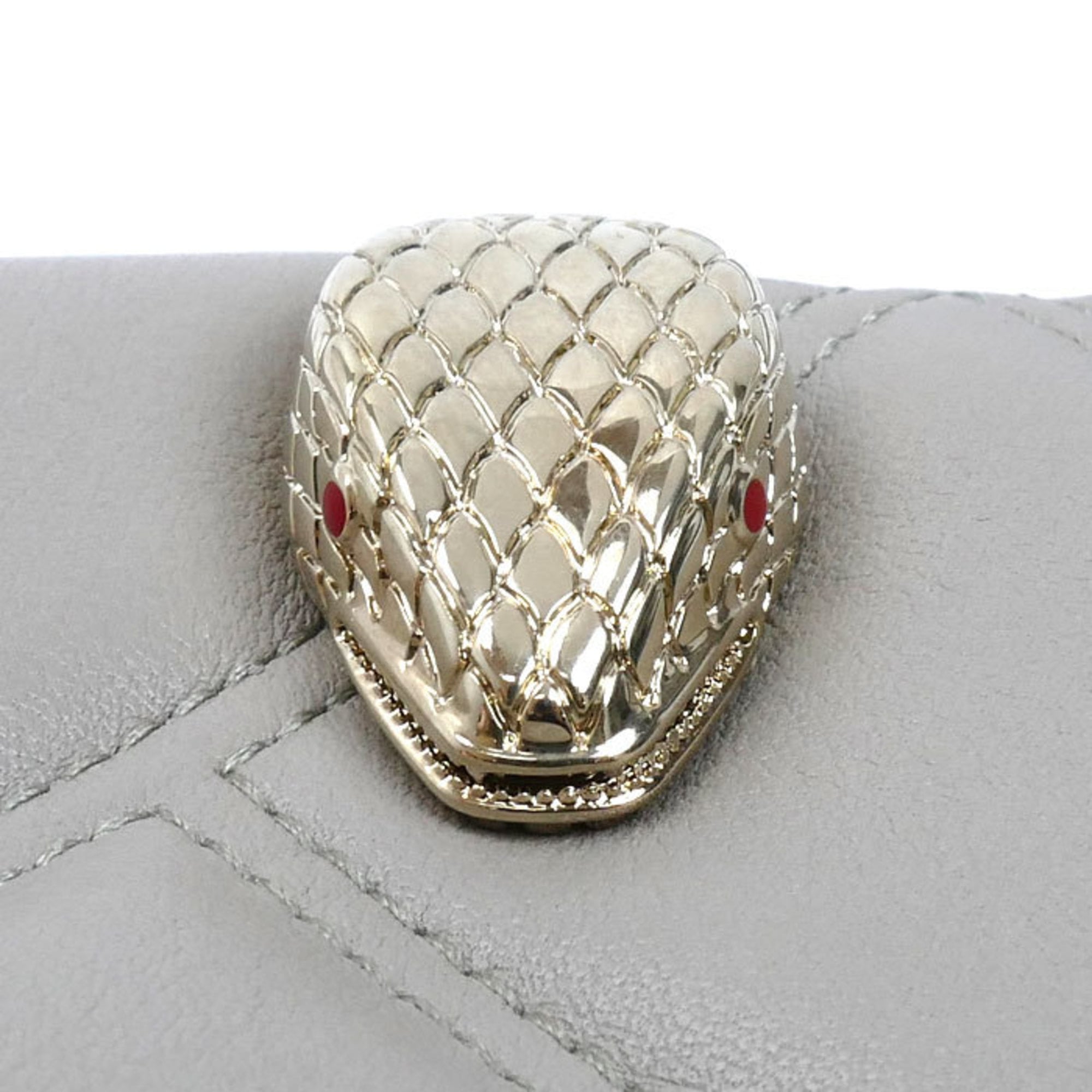 Bvlgari Gray Leather Shoulder Bag (Pre-Owned)