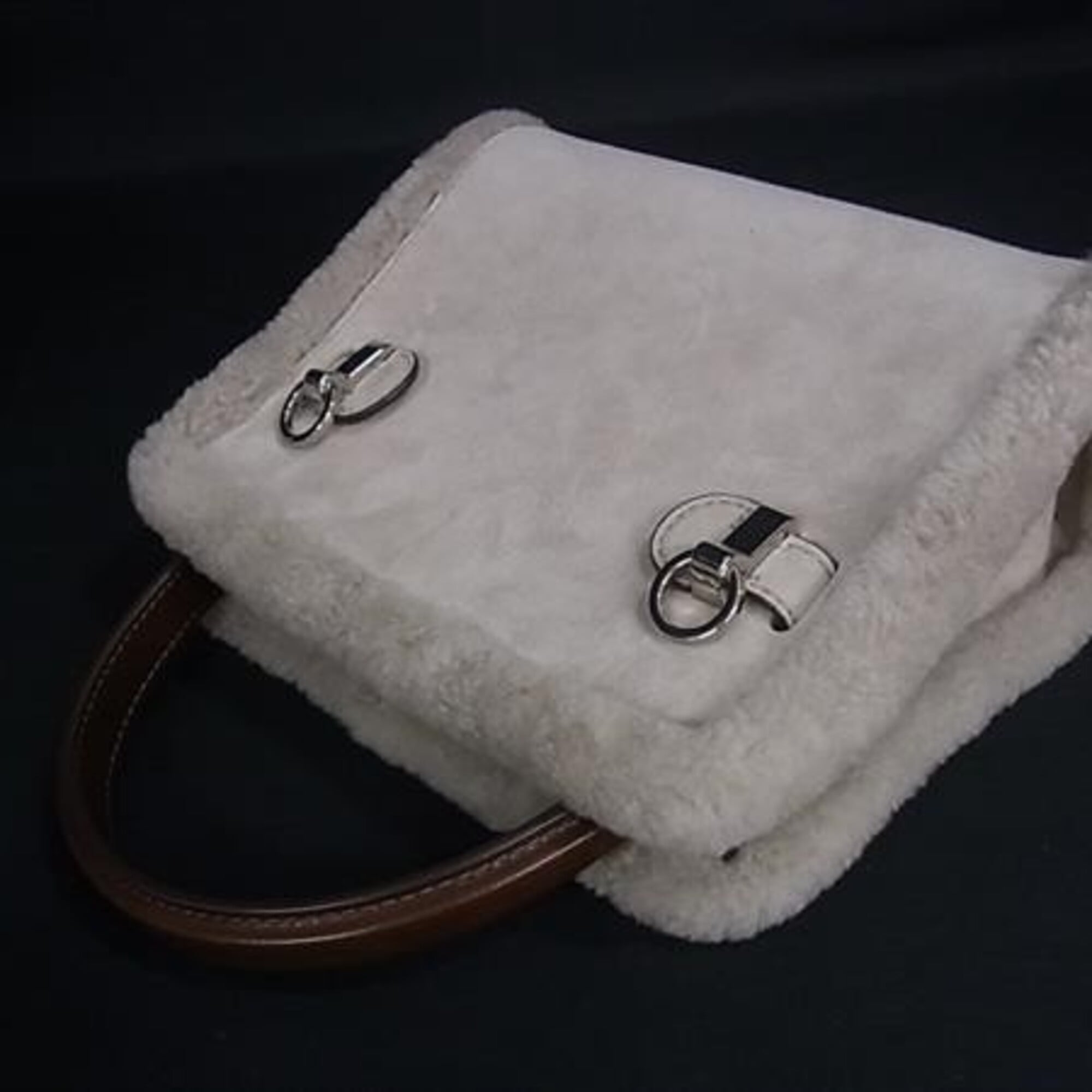 Tory Burch Grayish Suede Handbag Shoulder Bag (Pre-Owned)