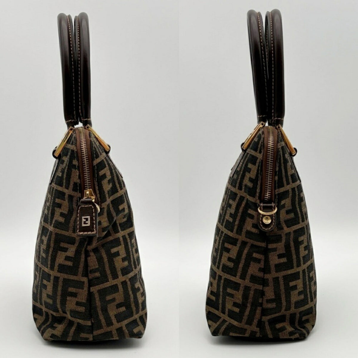Fendi Brown Canvas Leather Shoulder Bag (Pre-Owned)