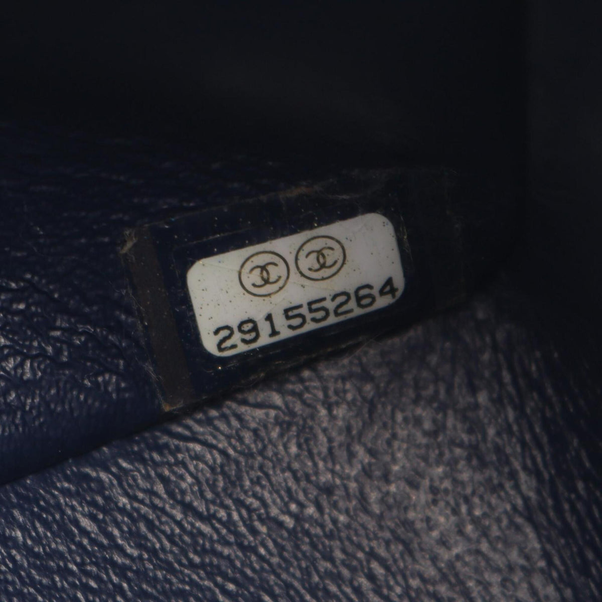 Chanel Navy Grained Calfskin Handbag Shoulder Bag (Pre-Owned)