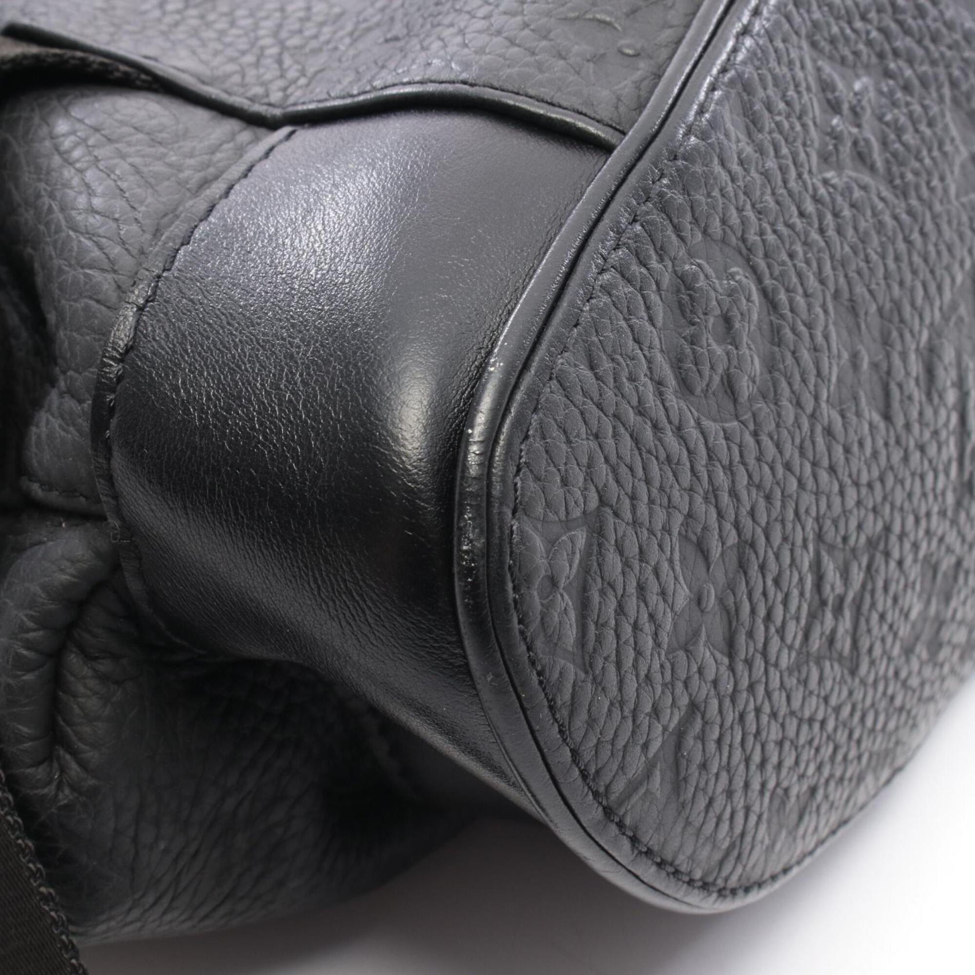 Louis Vuitton Black Noir Leather Backpack (Pre-Owned)