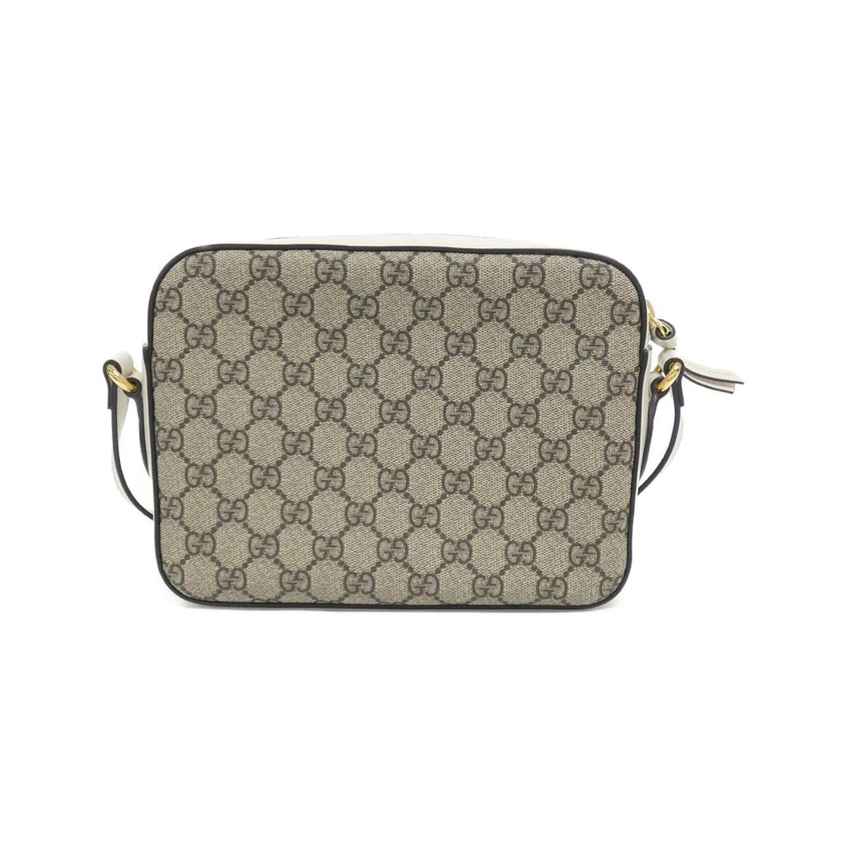 Gucci Beige White Gg Supreme Leather Shoulder Bag (Pre-Owned)