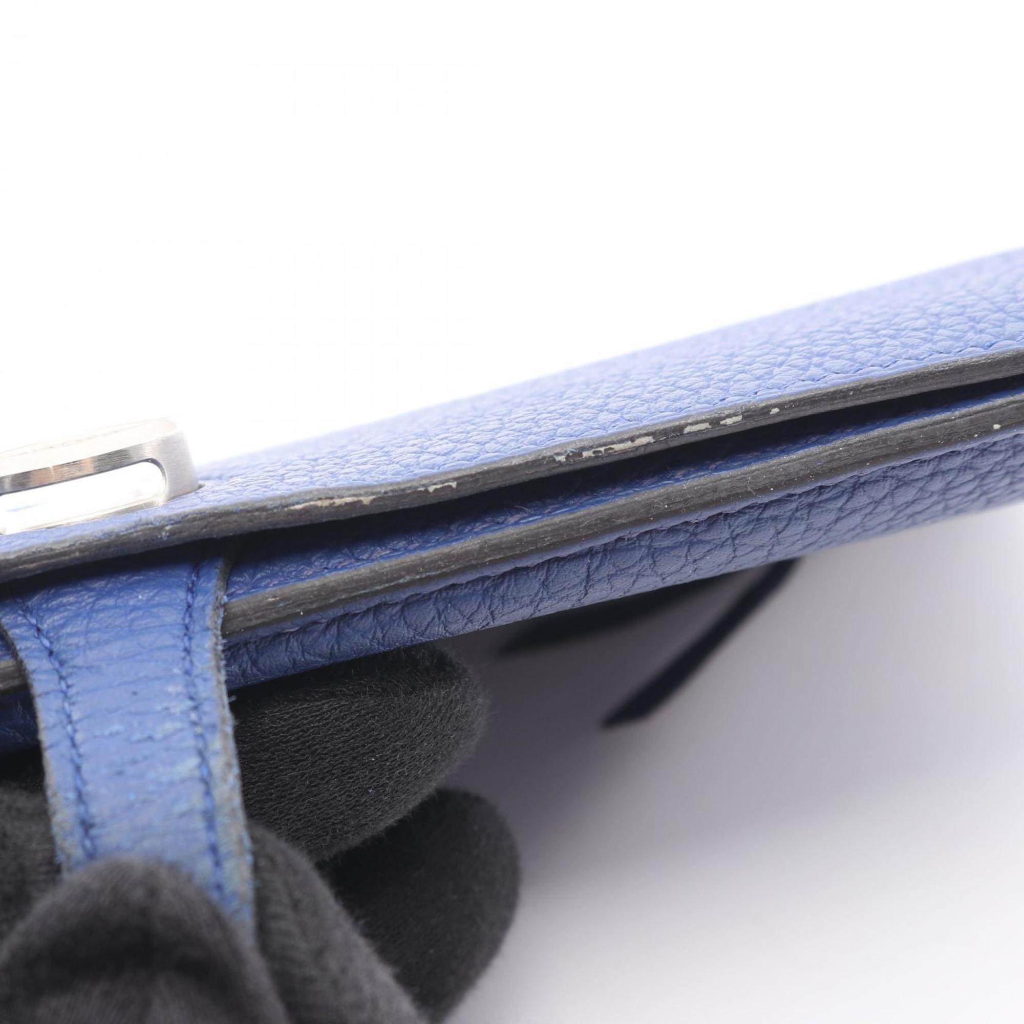 Hermes Blue Blue Electric Togo Leather Long Wallet (Bi-Fold) (Pre-Owned)