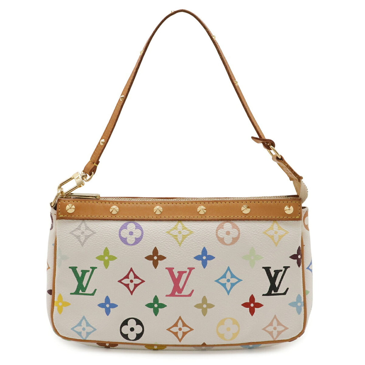 Louis Vuitton Blanc Monogram Multi-Color White Canvas Handbag Pochette Pouch (Pre-Owned)