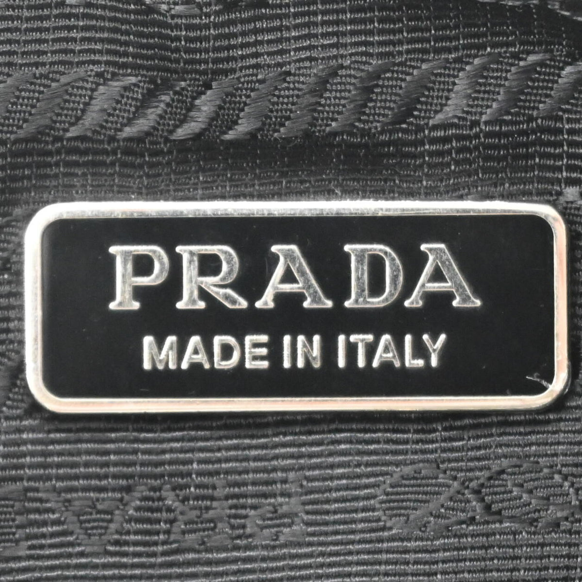 Prada Black Nylon Leather Spangles Handbag Shoulder Bag (Pre-Owned)