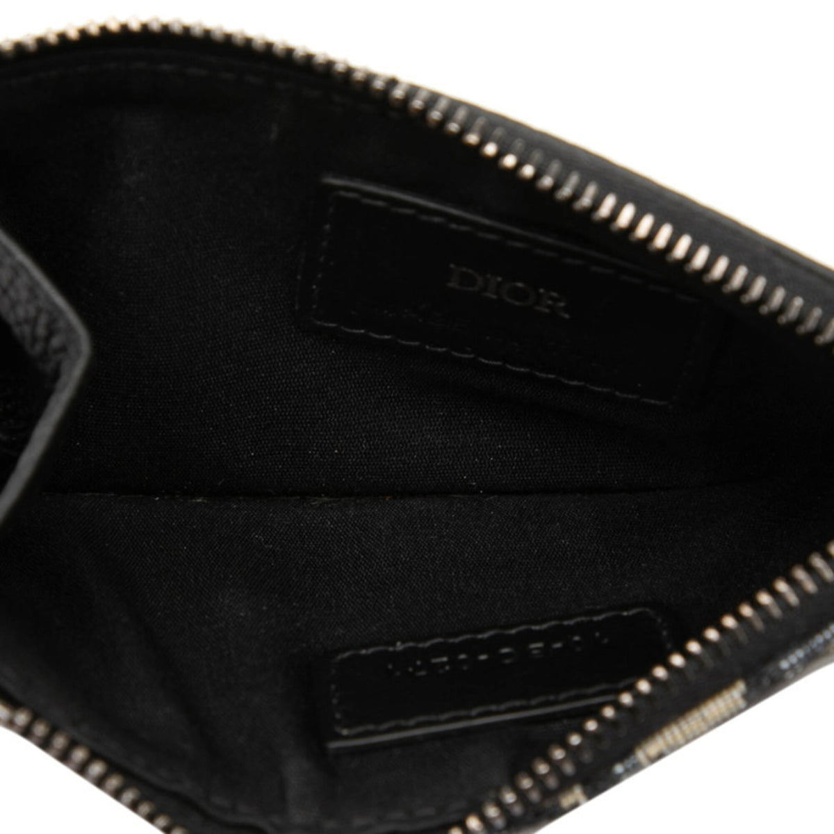Christian Dior Beige Navy Jacquard Coin Purse/Coin Case (Pre-Owned)