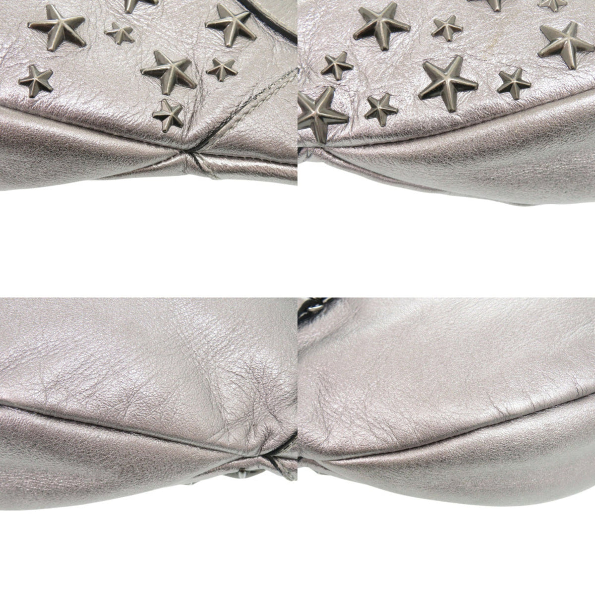Jimmy Choo Black Silver Leather Fanny Pack (Pre-Owned)