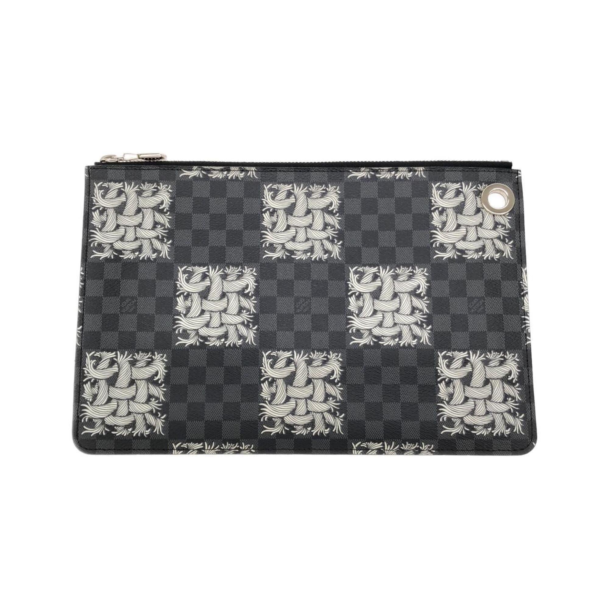 Louis Vuitton Graphite Coated Canvas Handbag Pochette (Pre-Owned)