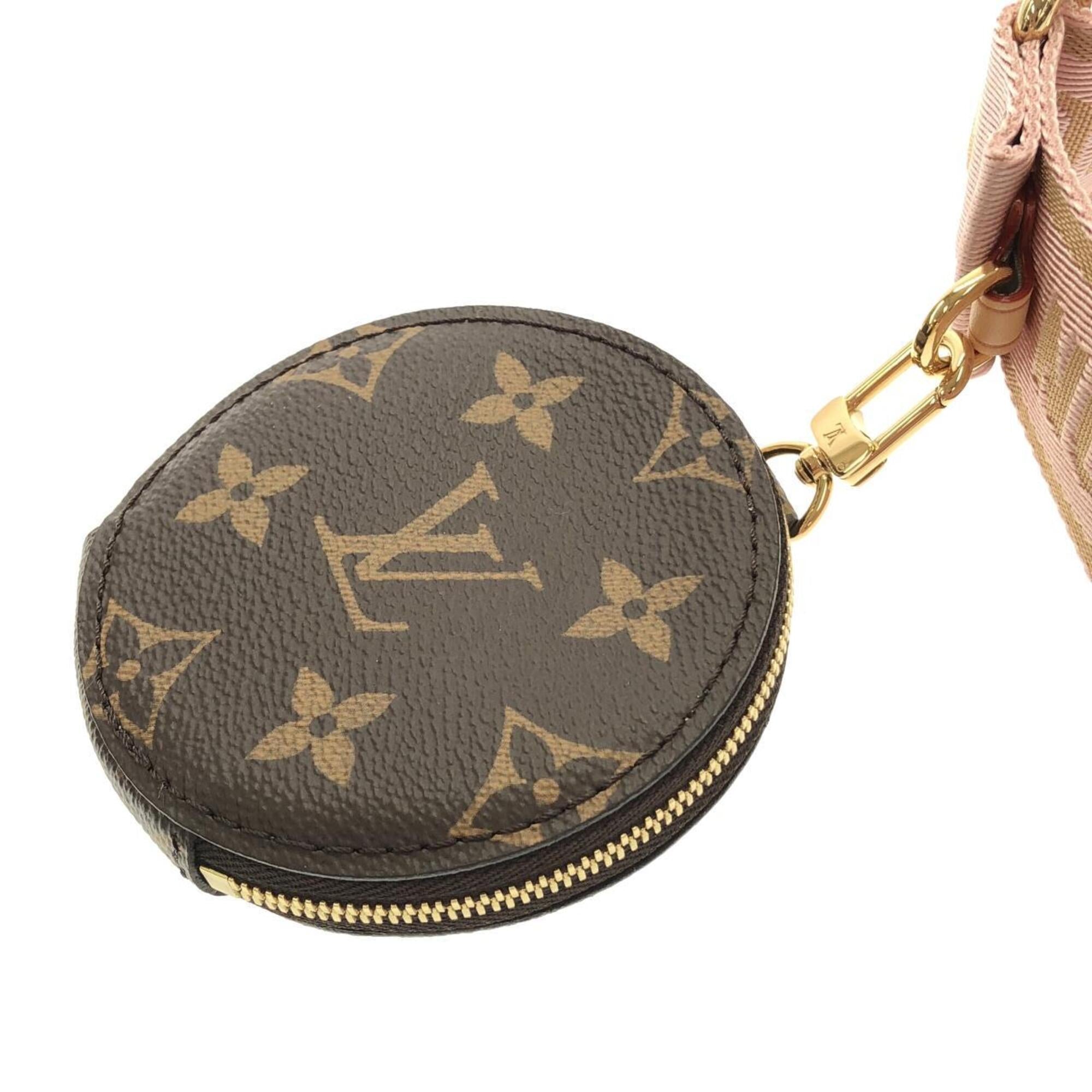 Louis Vuitton Marron Rose Clair Coated Canvas Pochette Pouch Shoulder Bag (Pre-Owned)