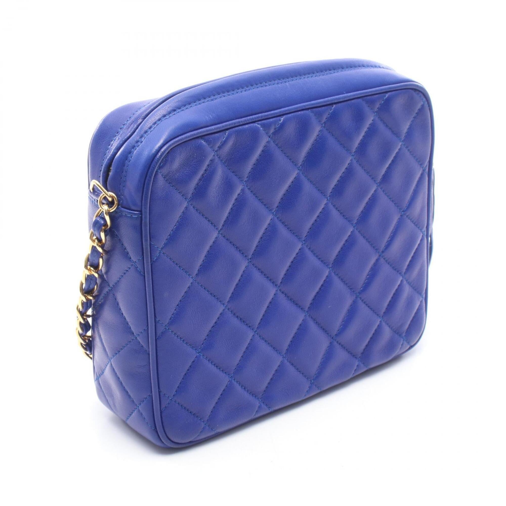 Chanel Blue Leather Handbag Shoulder Bag (Pre-Owned)