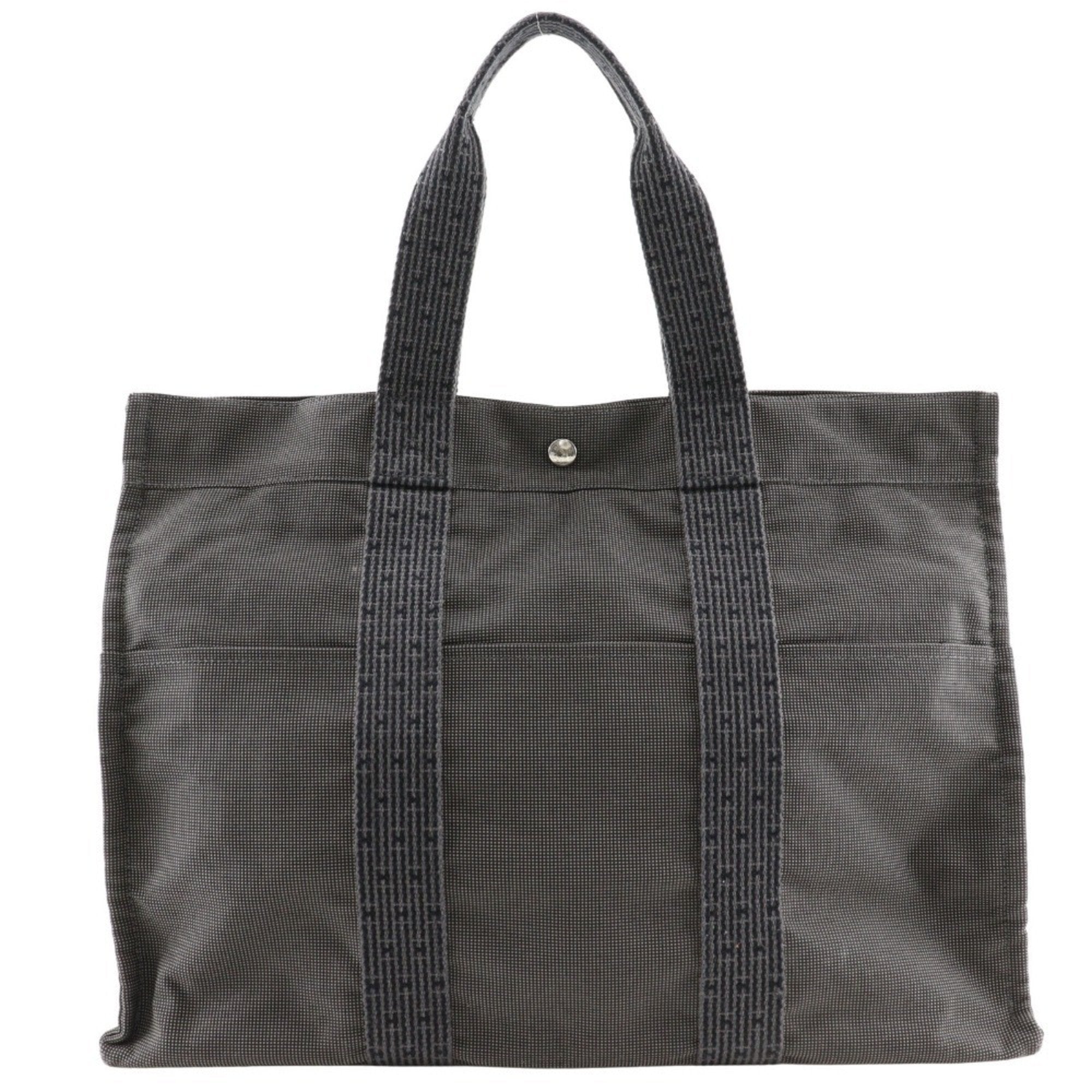 Hermes Gray Nylon Canvas Tote Bag (Pre-Owned)