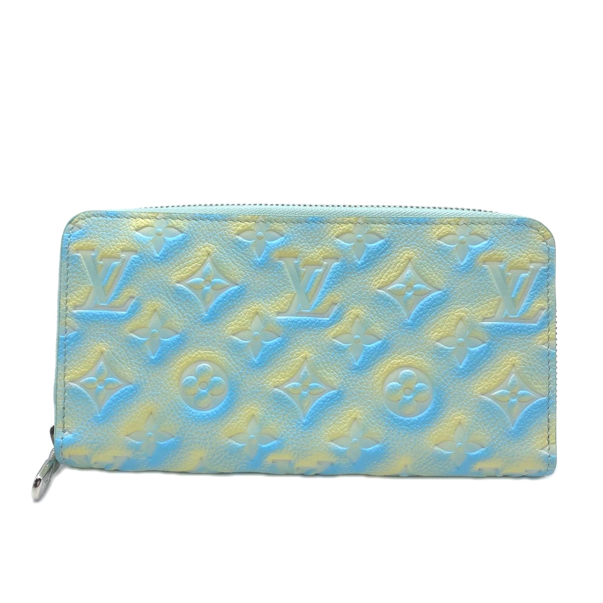 Louis Vuitton Monogram Empreinte Blue Yellow Long Wallet (Bi-Fold) (Pre-Owned)