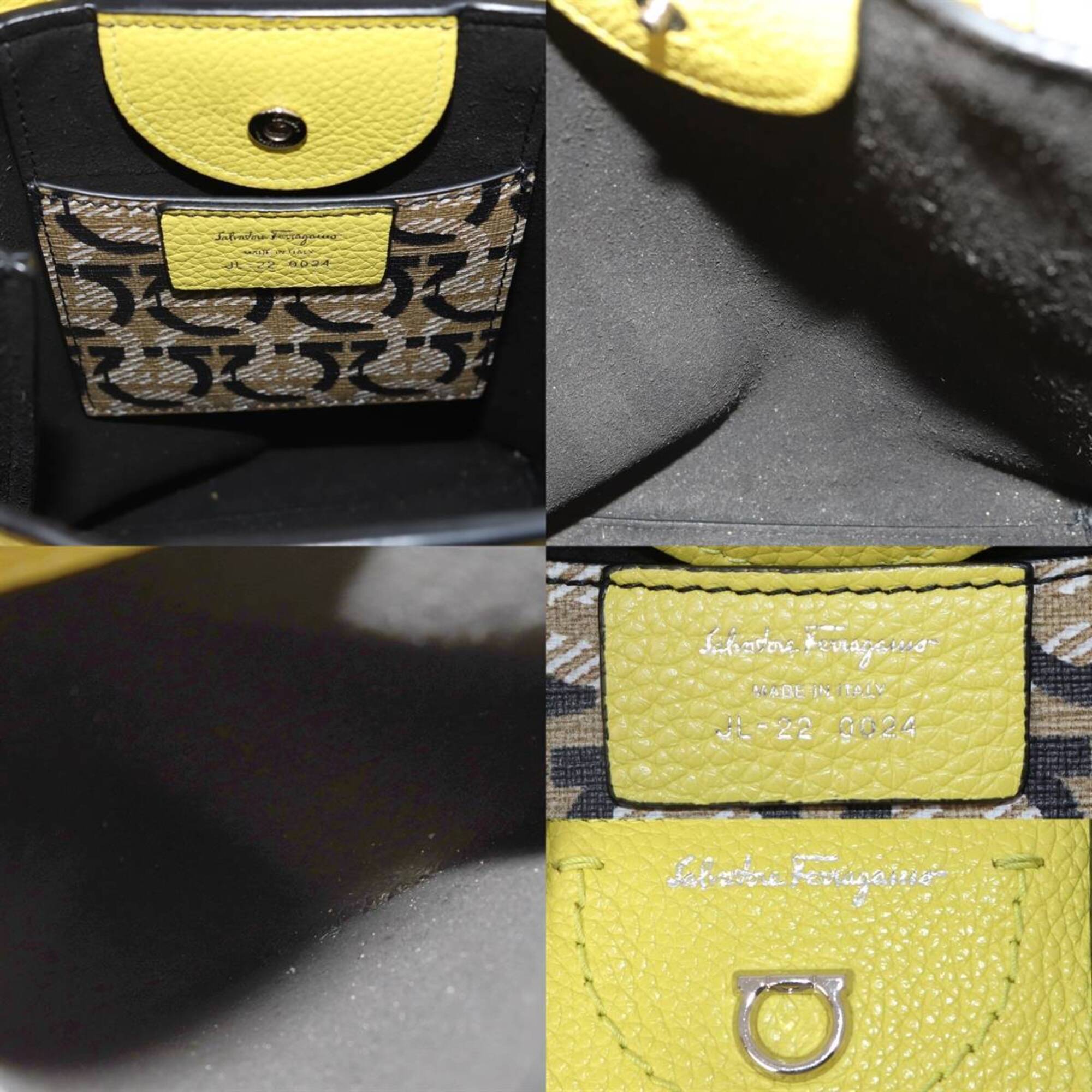 Salvatore Ferragamo Lemon Yellow Shoulder Bag Tote Bag (Pre-Owned)