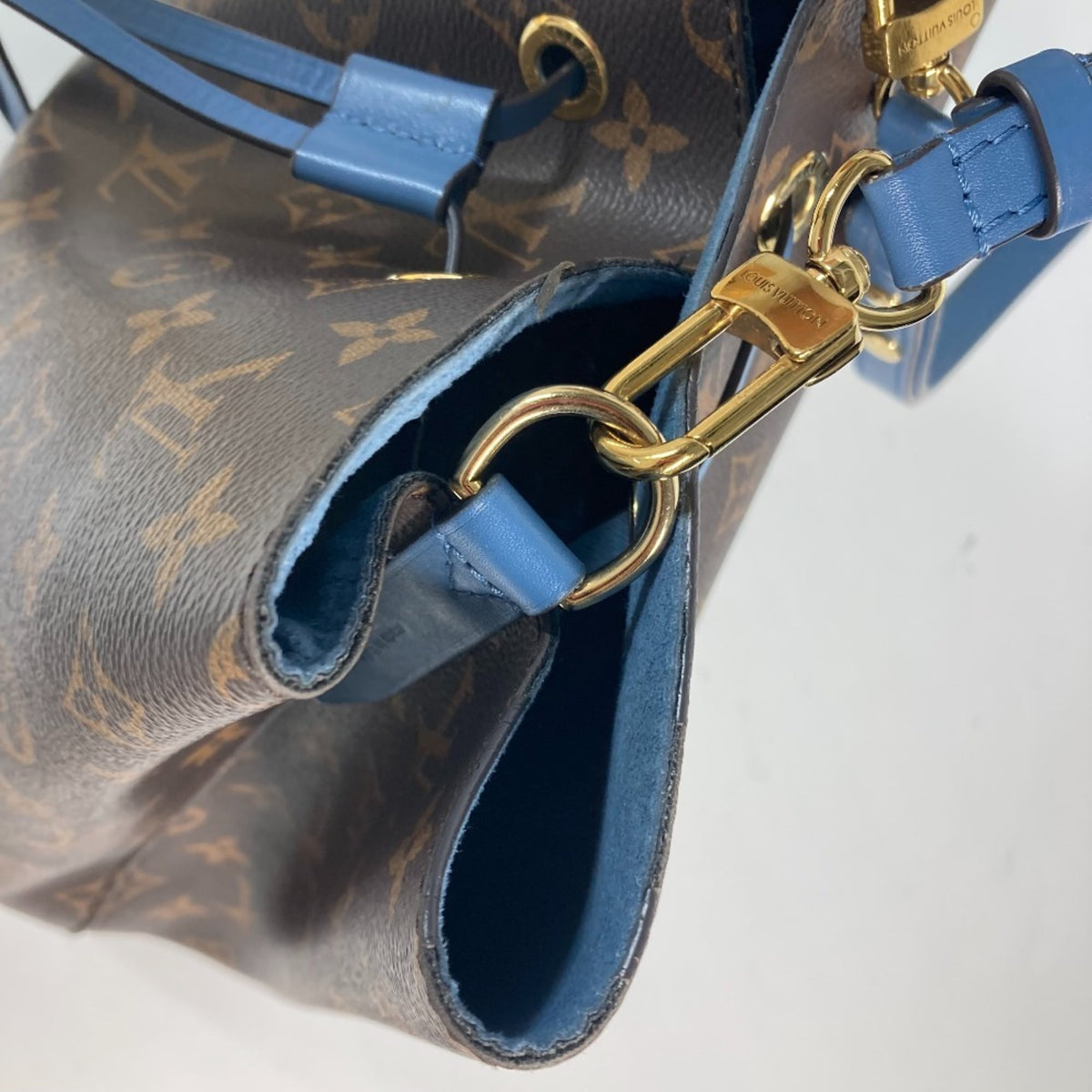 Louis Vuitton Blue Blue Jean Brown Monogram Shoulder Bag (Pre-Owned)