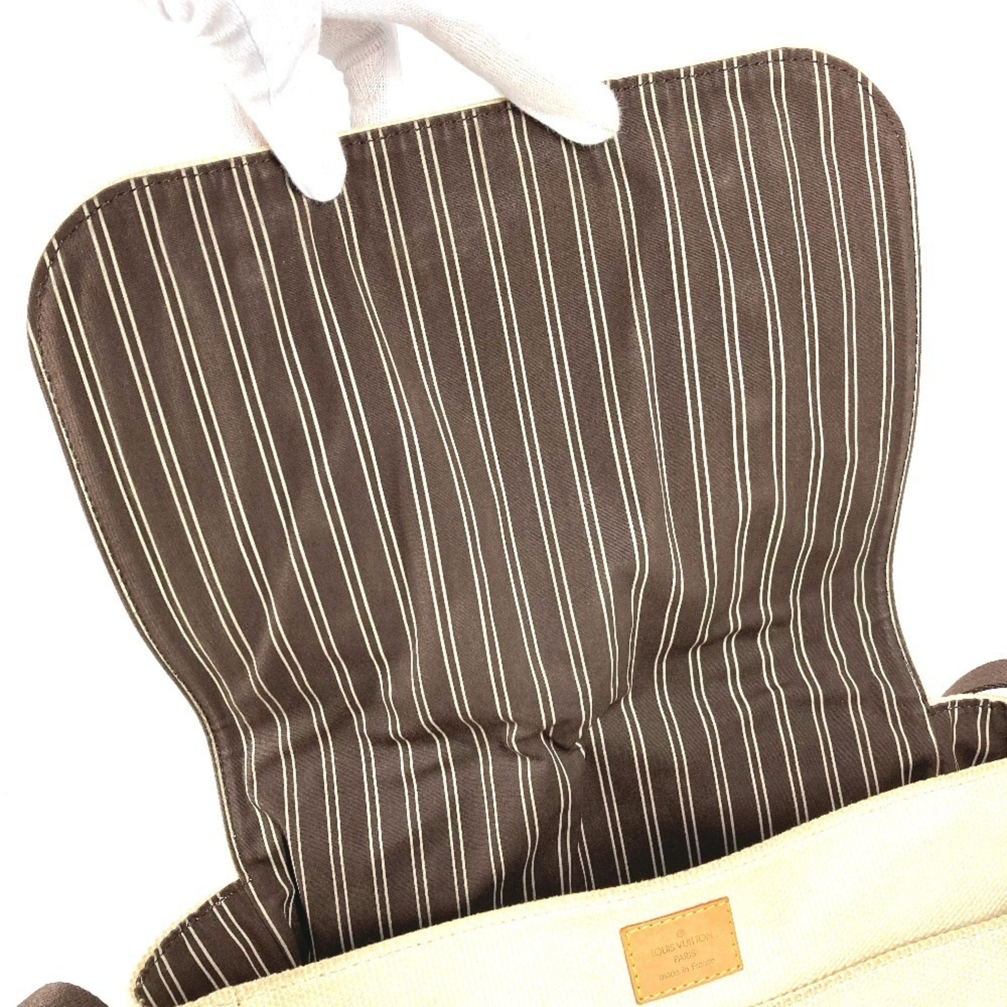 Louis Vuitton Brown Ecru White Canvas Shoulder Bag (Pre-Owned)