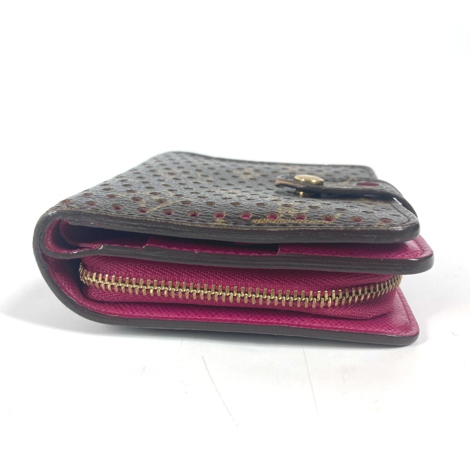 Louis Vuitton Brown Fuchsia Pink Monogram Wallet (Bi-Fold) (Pre-Owned)