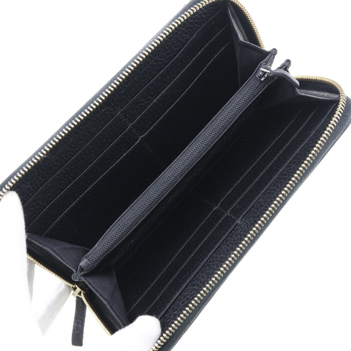 Gucci Black Leather Long Wallet (Bi-Fold) (Pre-Owned)