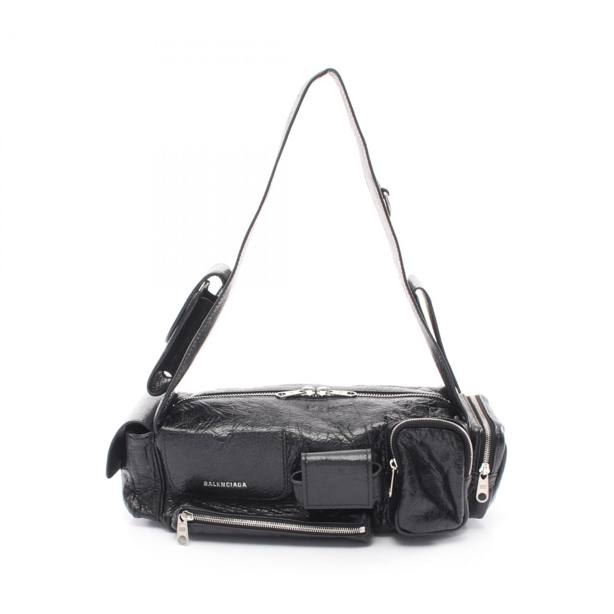 Balenciaga Black Leather Handbag Shoulder Bag Sling Bag (Pre-Owned)