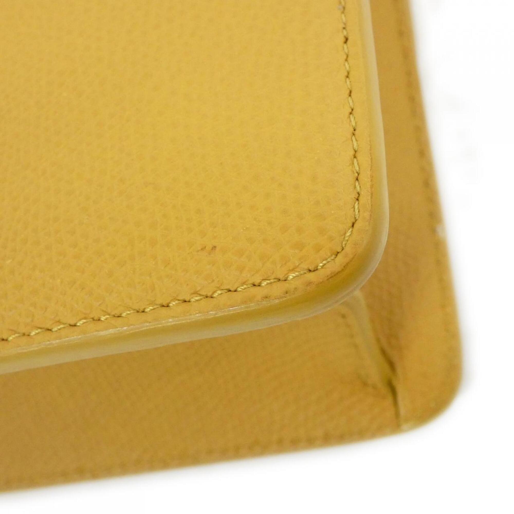 Christian Dior Dark Yellow Leather Shoulder Bag (Pre-Owned)