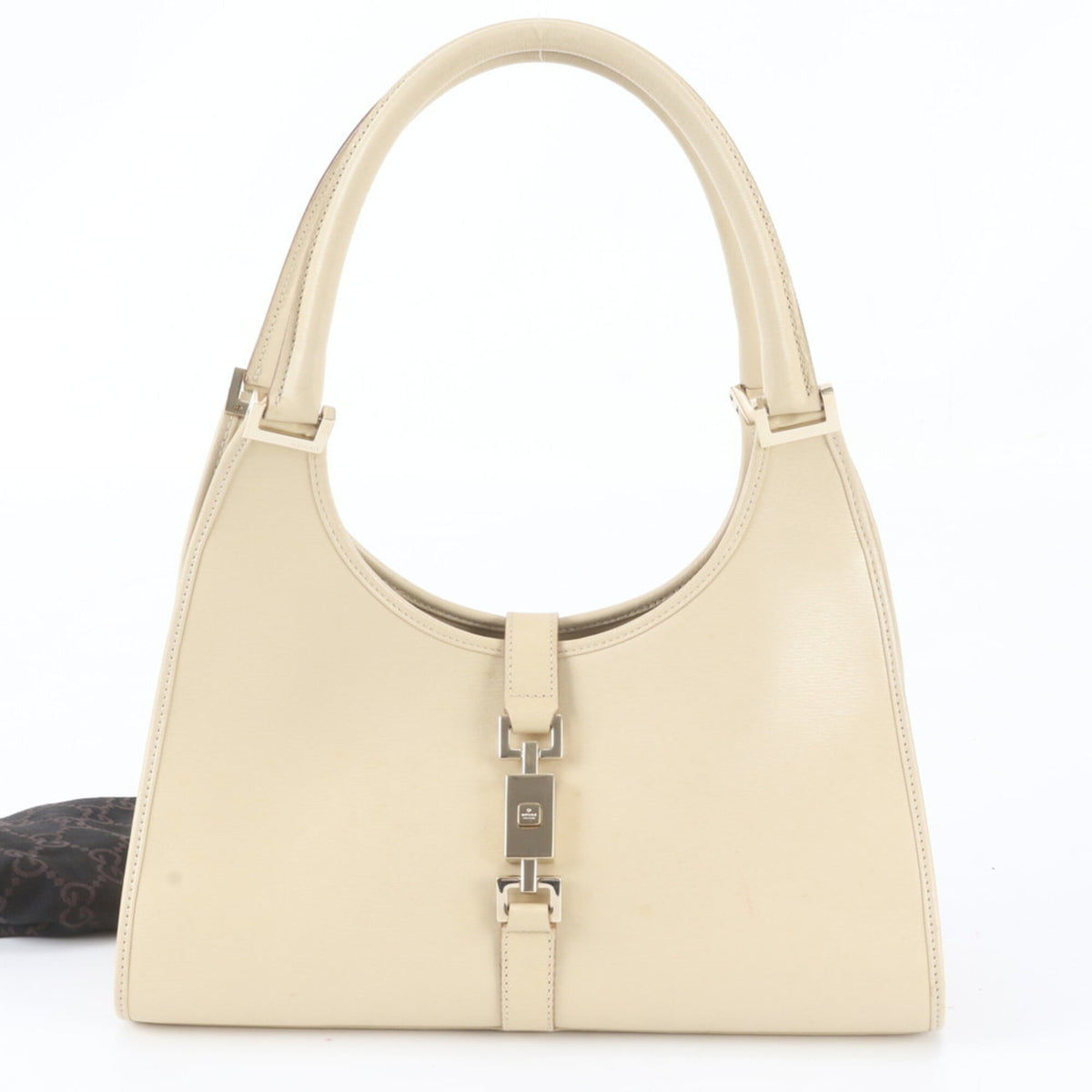 Gucci Beige Leather Handbag Shoulder Bag Tote Bag (Pre-Owned)