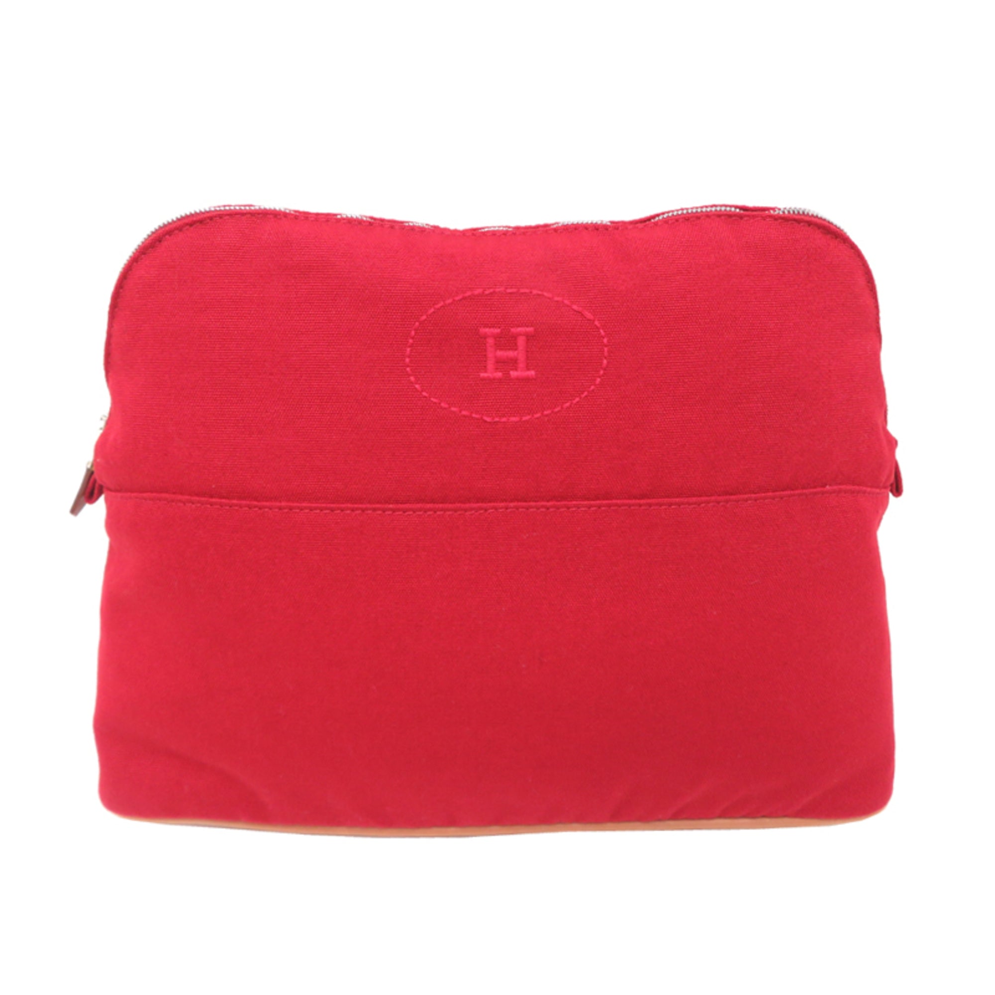 Hermes Red Color Canvas Pouch (Pre-Owned)
