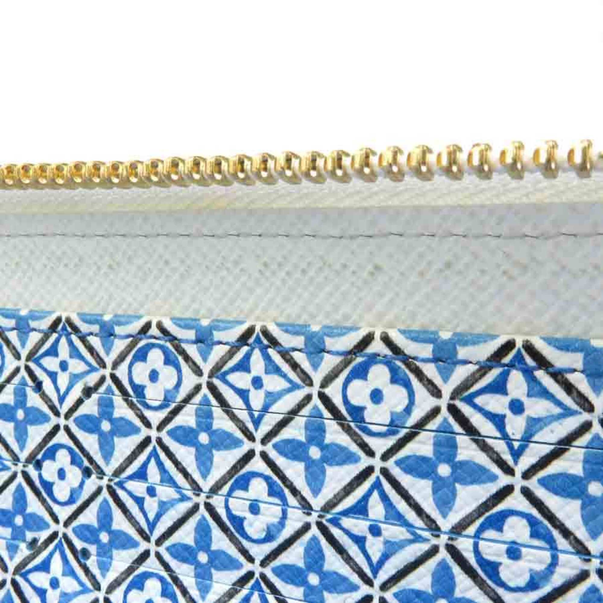 Louis Vuitton Blue White Long Wallet (Bi-Fold) (Pre-Owned)