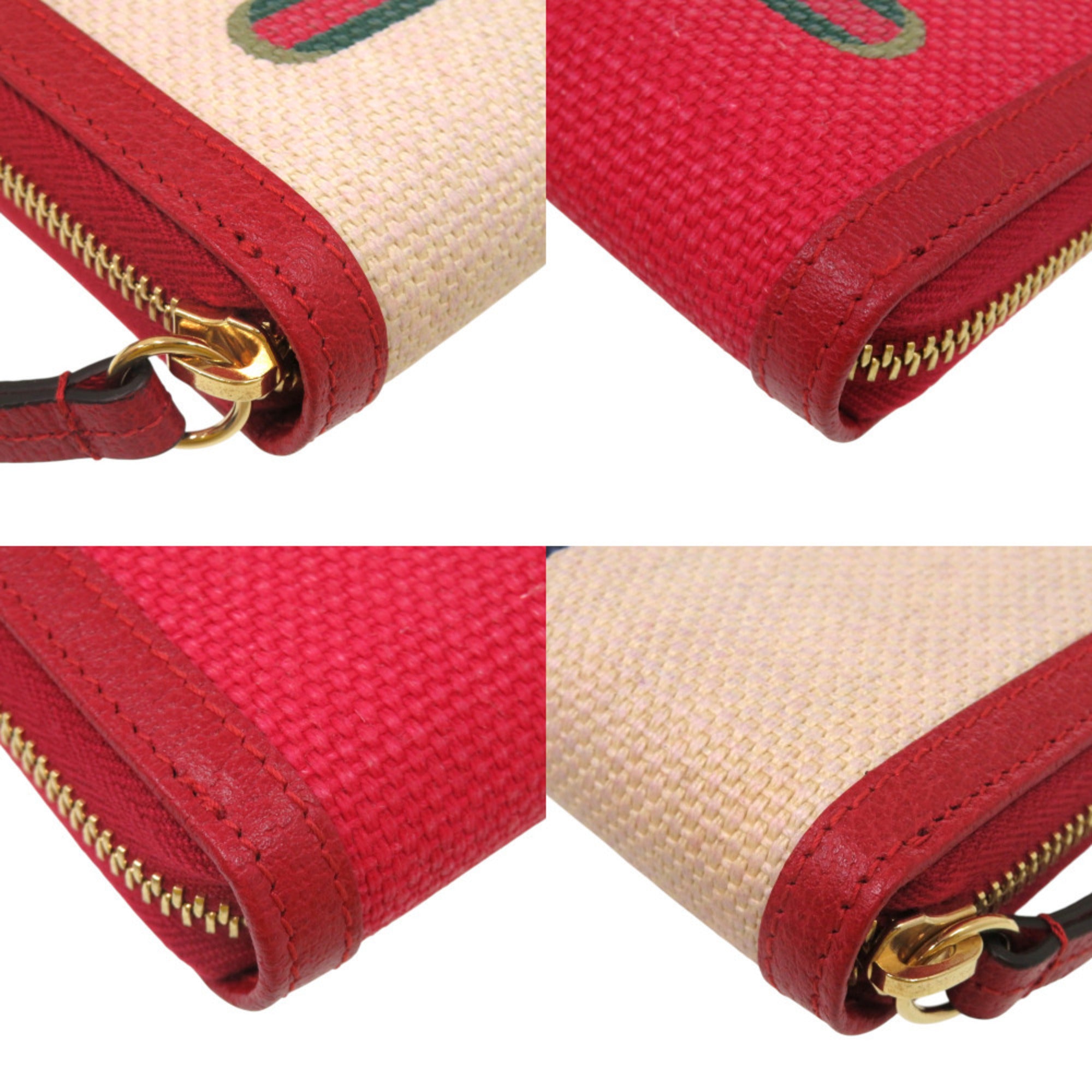 Gucci Black Blue Red Color White Canvas Coin Purse/Coin Case (Pre-Owned)