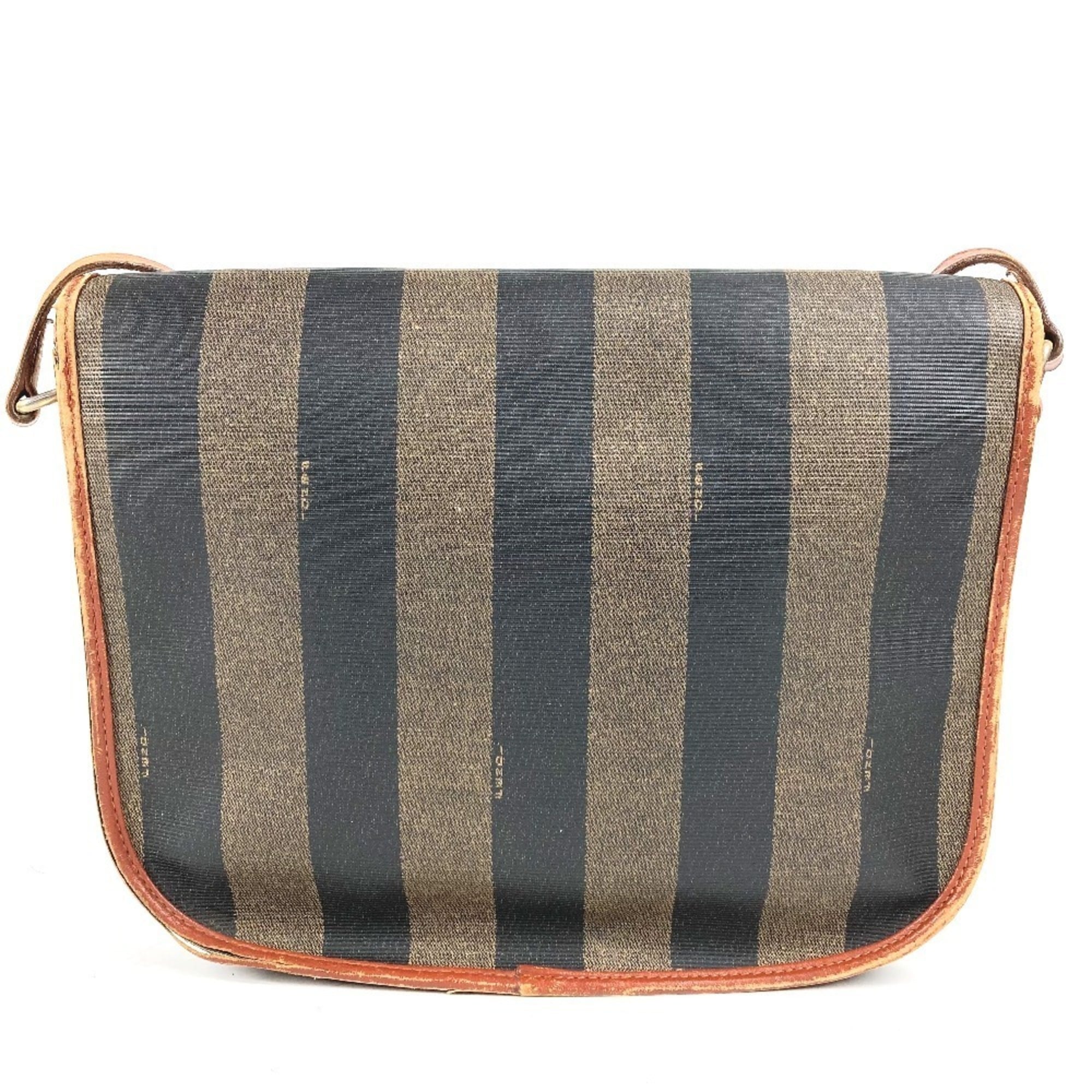 Fendi Brown Khaki Pvc Leather Pochette Shoulder Bag (Pre-Owned)