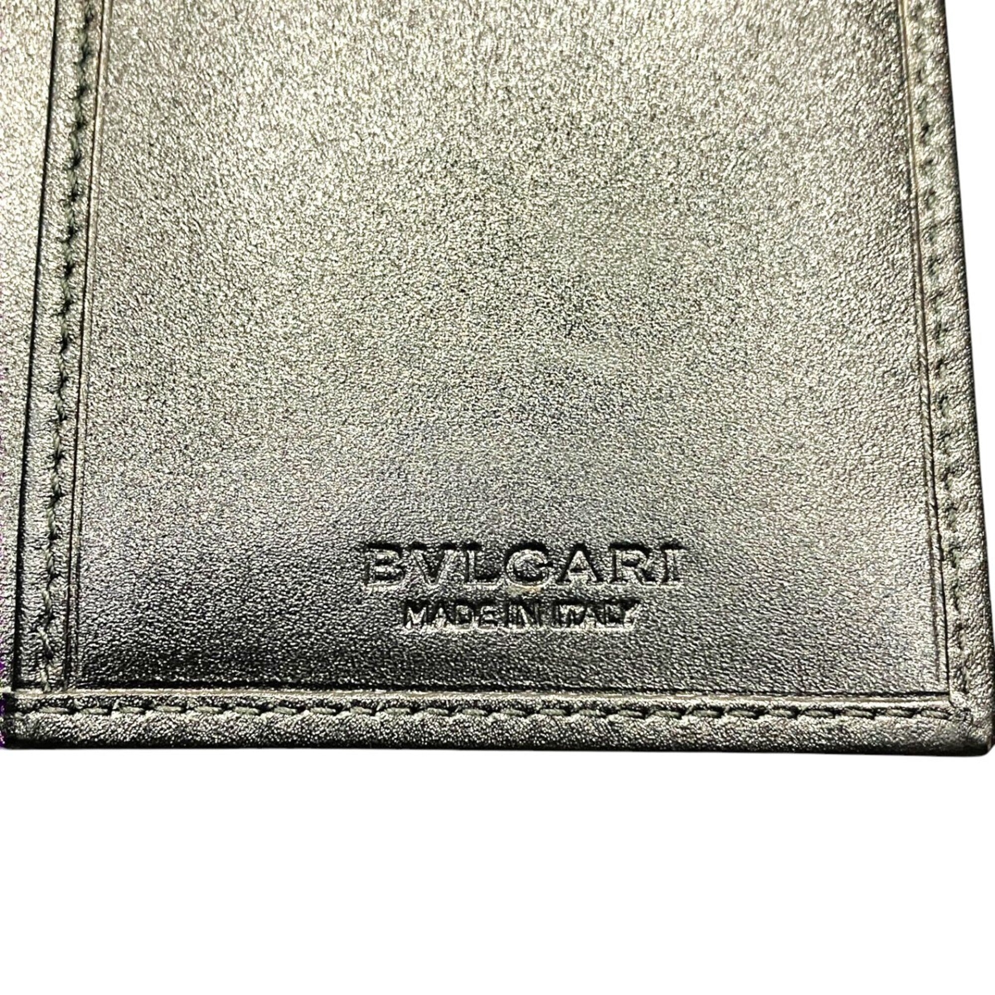 Bvlgari Weekend Gray Pvc Leather Long Wallet (Bi-Fold) (Pre-Owned)