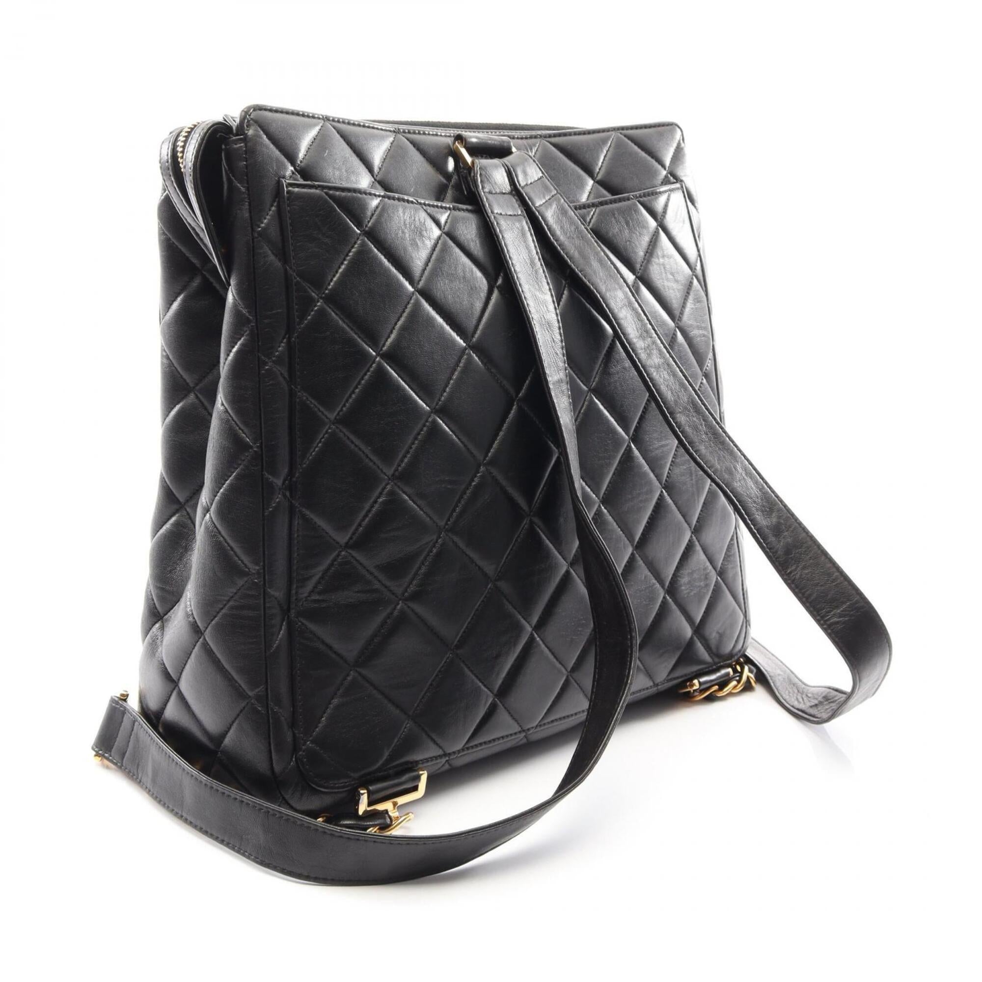 Chanel Black Leather Backpack (Pre-Owned)
