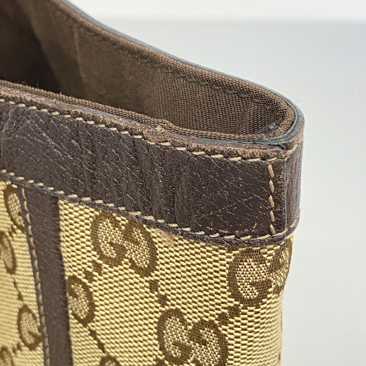 Gucci Beige Brown Canvas Tote Bag (Pre-Owned)