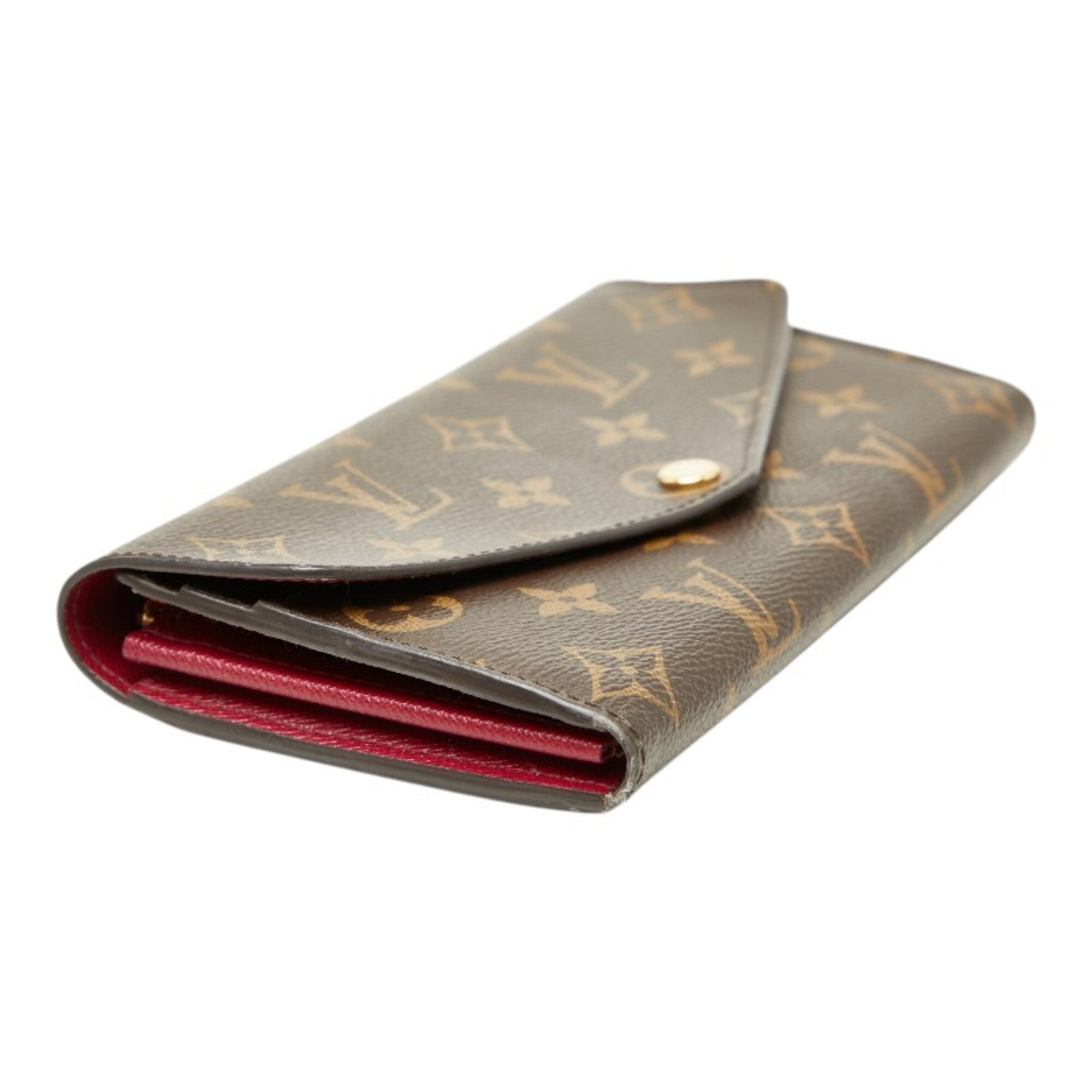 Louis Vuitton Monogram Brown Fuchsia Pvc Leather Long Wallet (Bi-Fold) (Pre-Owned)