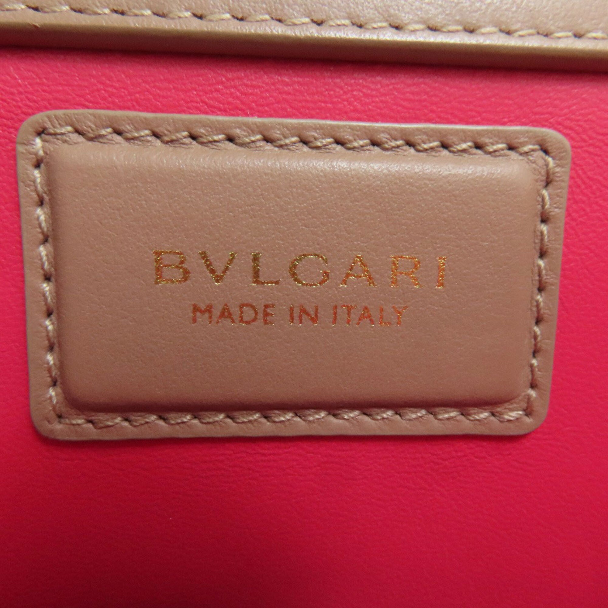 Bvlgari Pink Beige Leather Handbag (Pre-Owned)