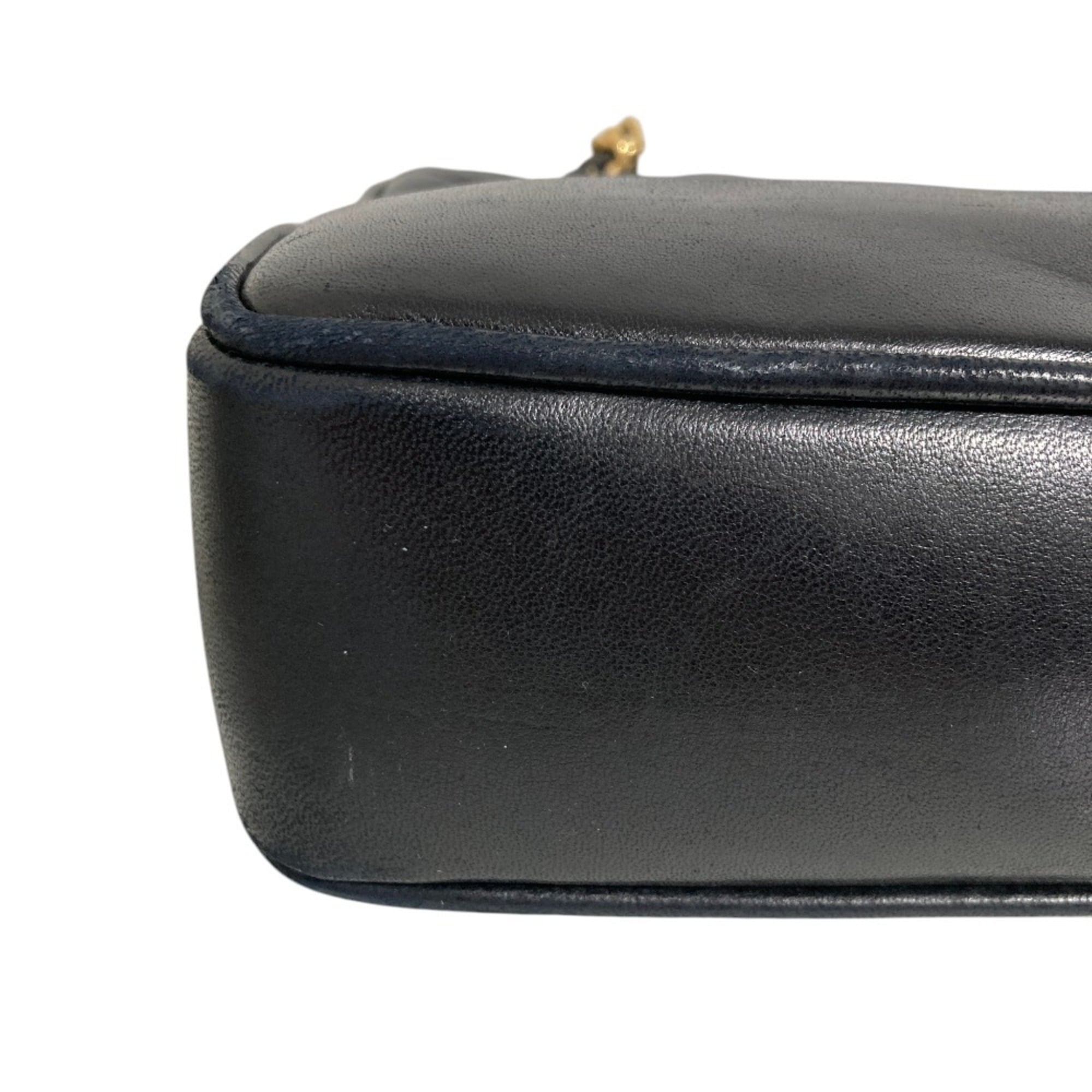 Chanel Black Leather Shoulder Bag Tote Bag (Pre-Owned)