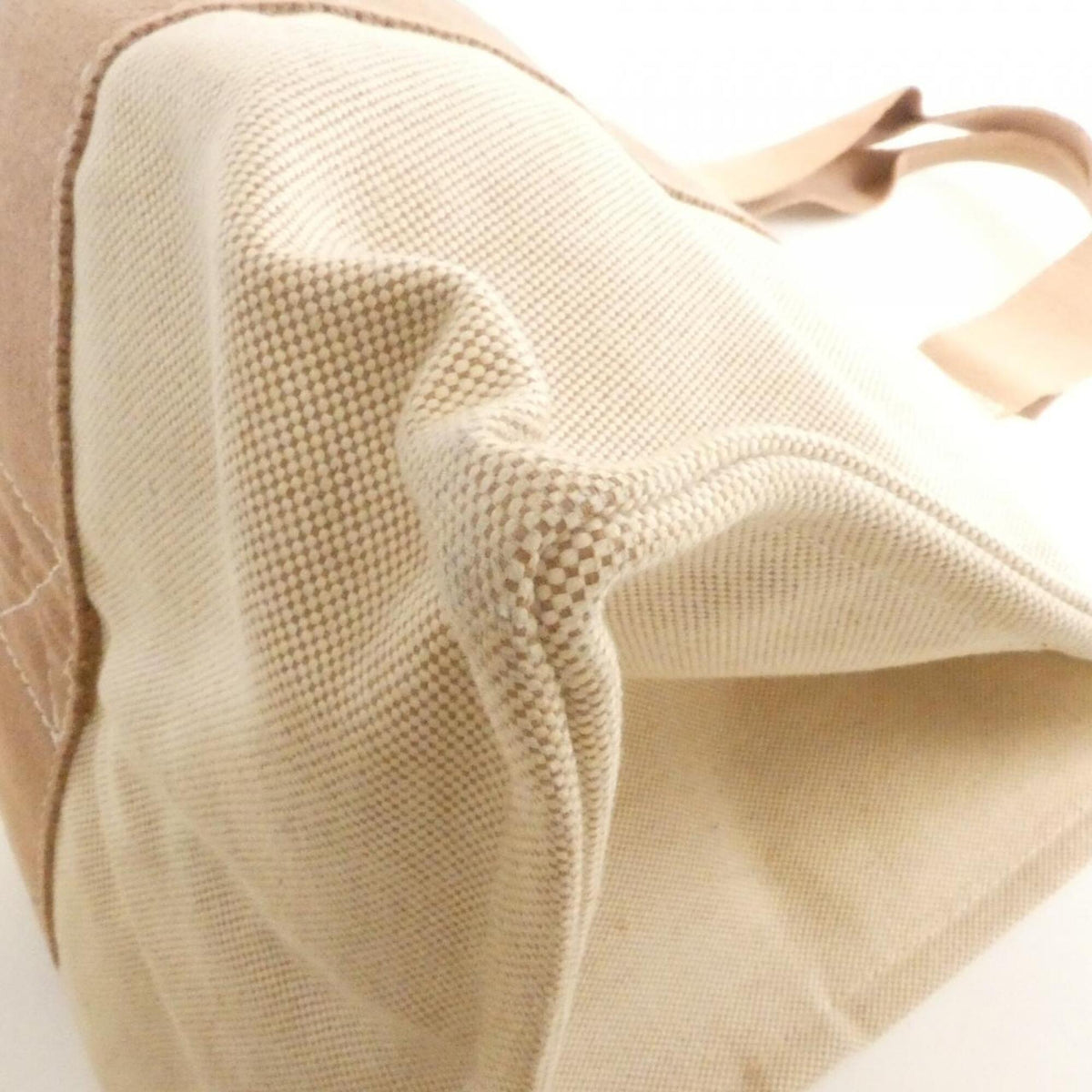 Hermes Beige Canvas Handbag (Pre-Owned)